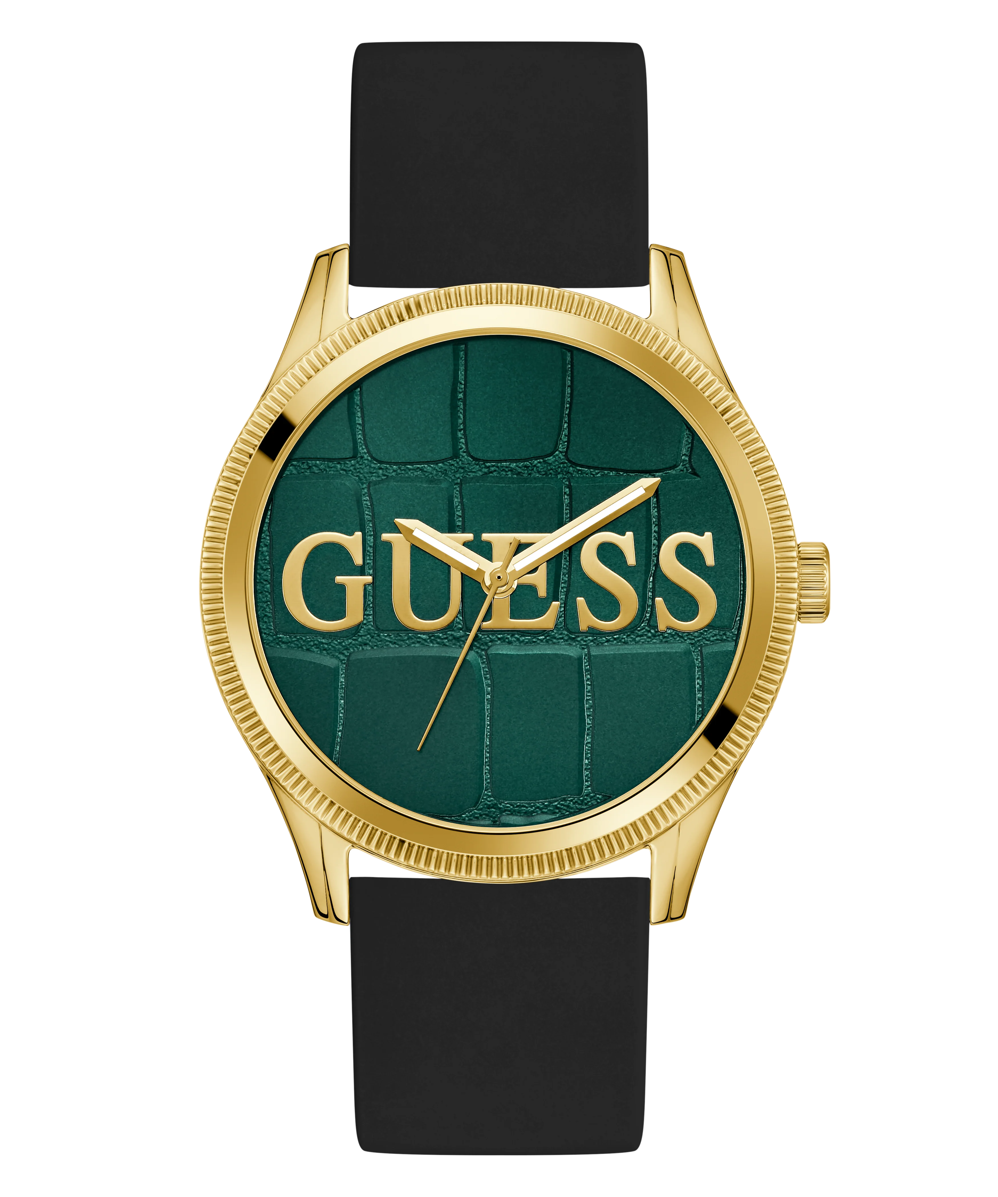 GUESS Mens Black Gold Tone Analog Watch - Image 4
