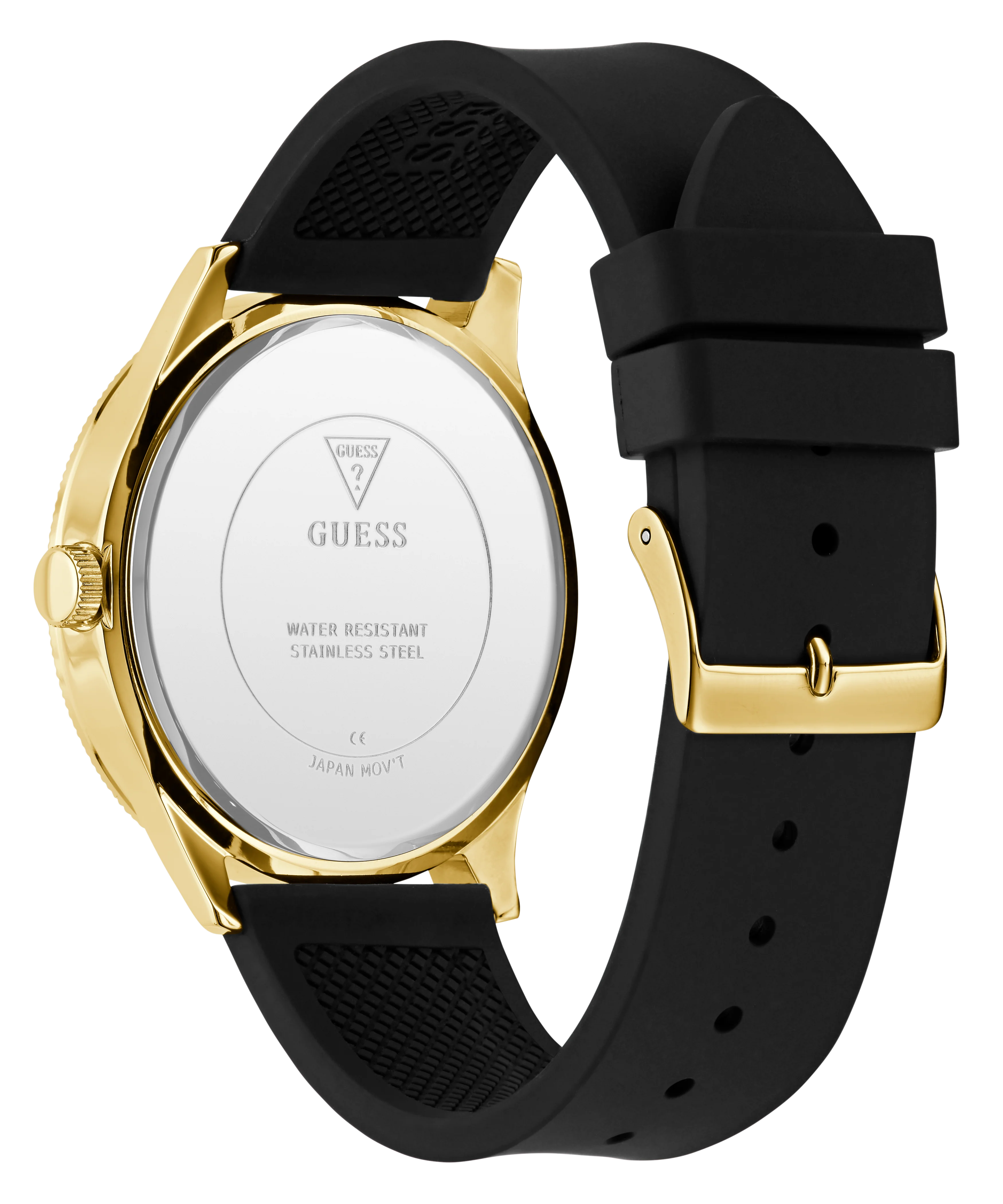 GUESS Mens Black Gold Tone Analog Watch - Image 7
