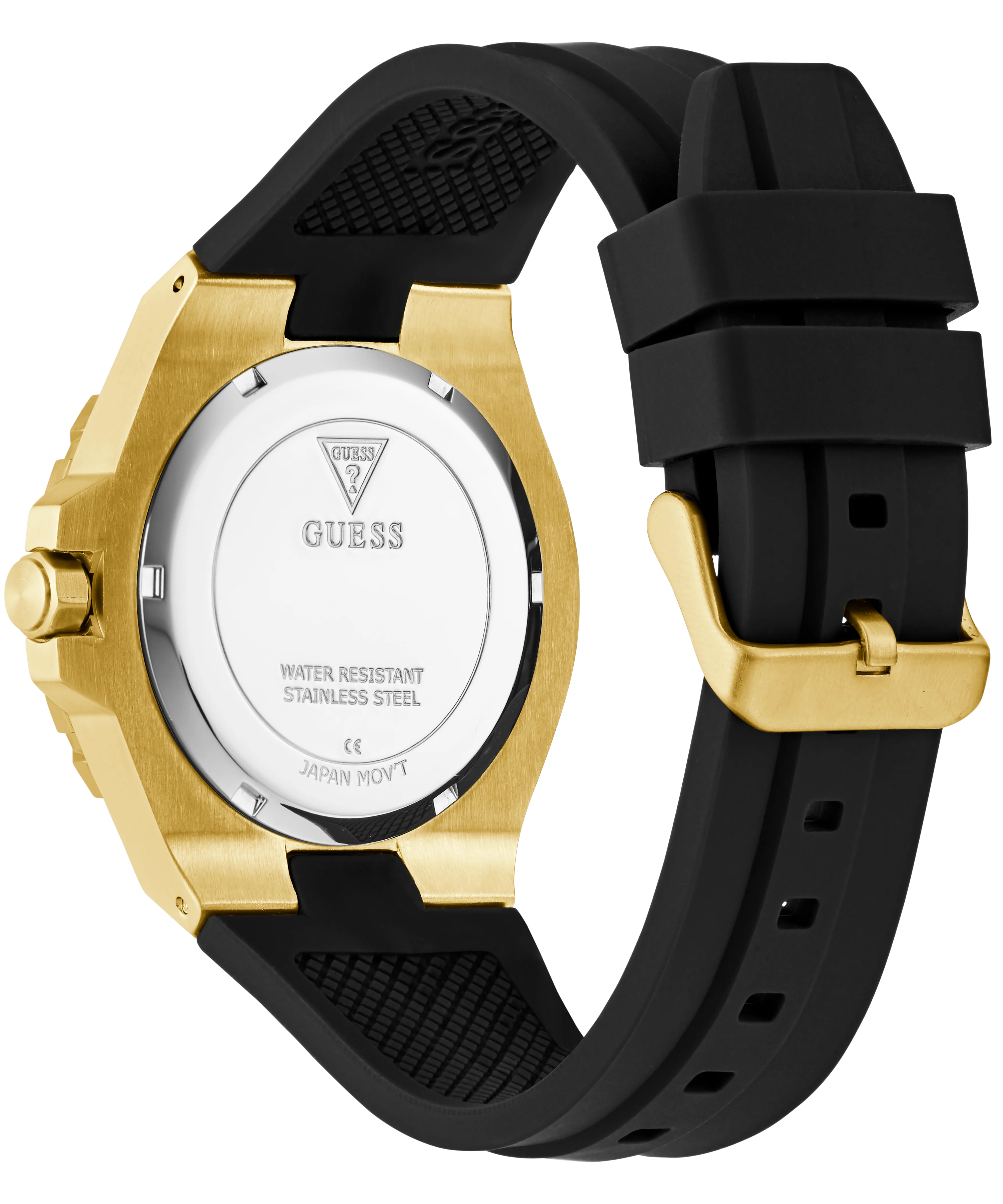 GUESS Mens Black Gold Tone Analog Watch - Image 7
