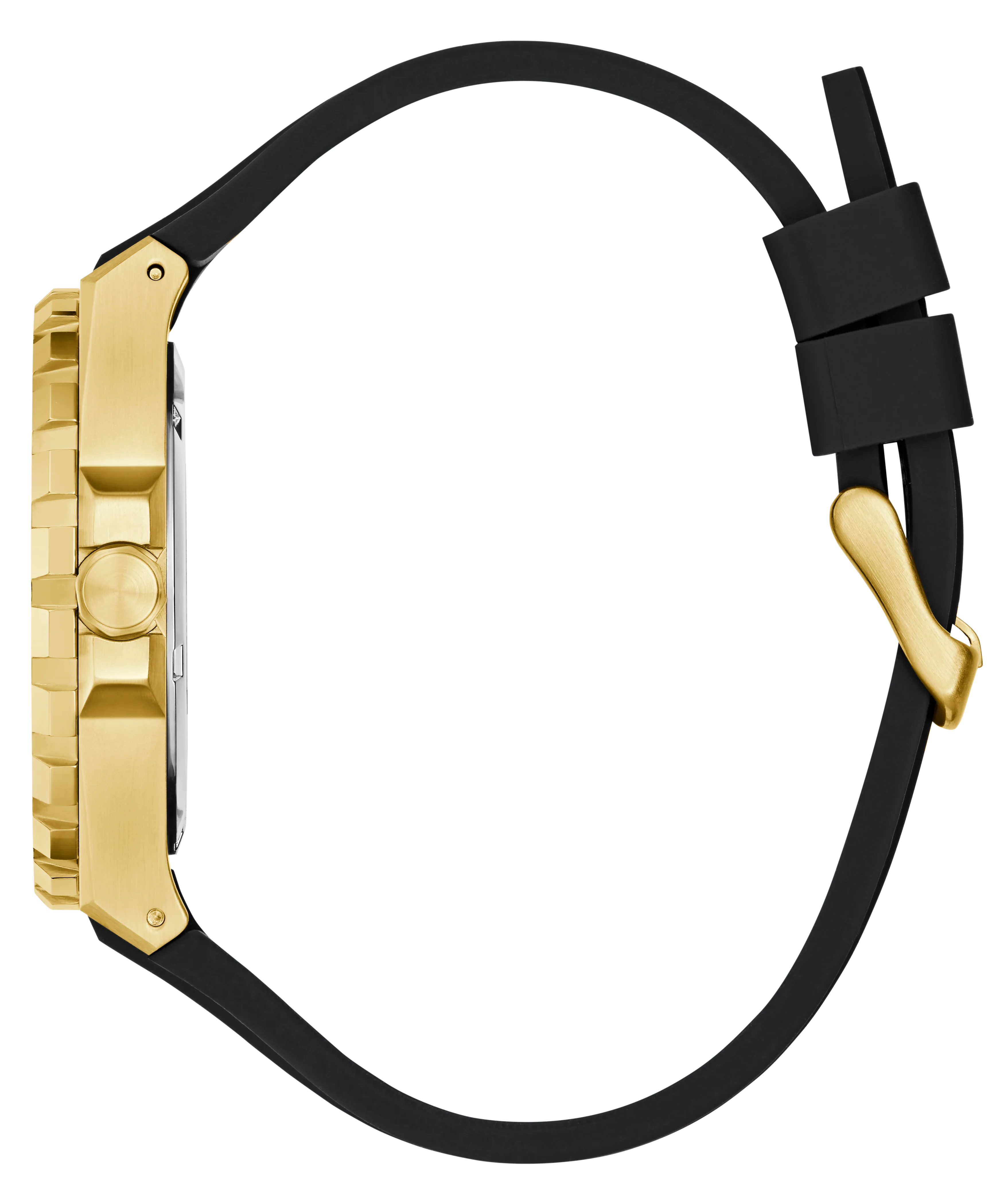 GUESS Mens Black Gold Tone Analog Watch - Image 8