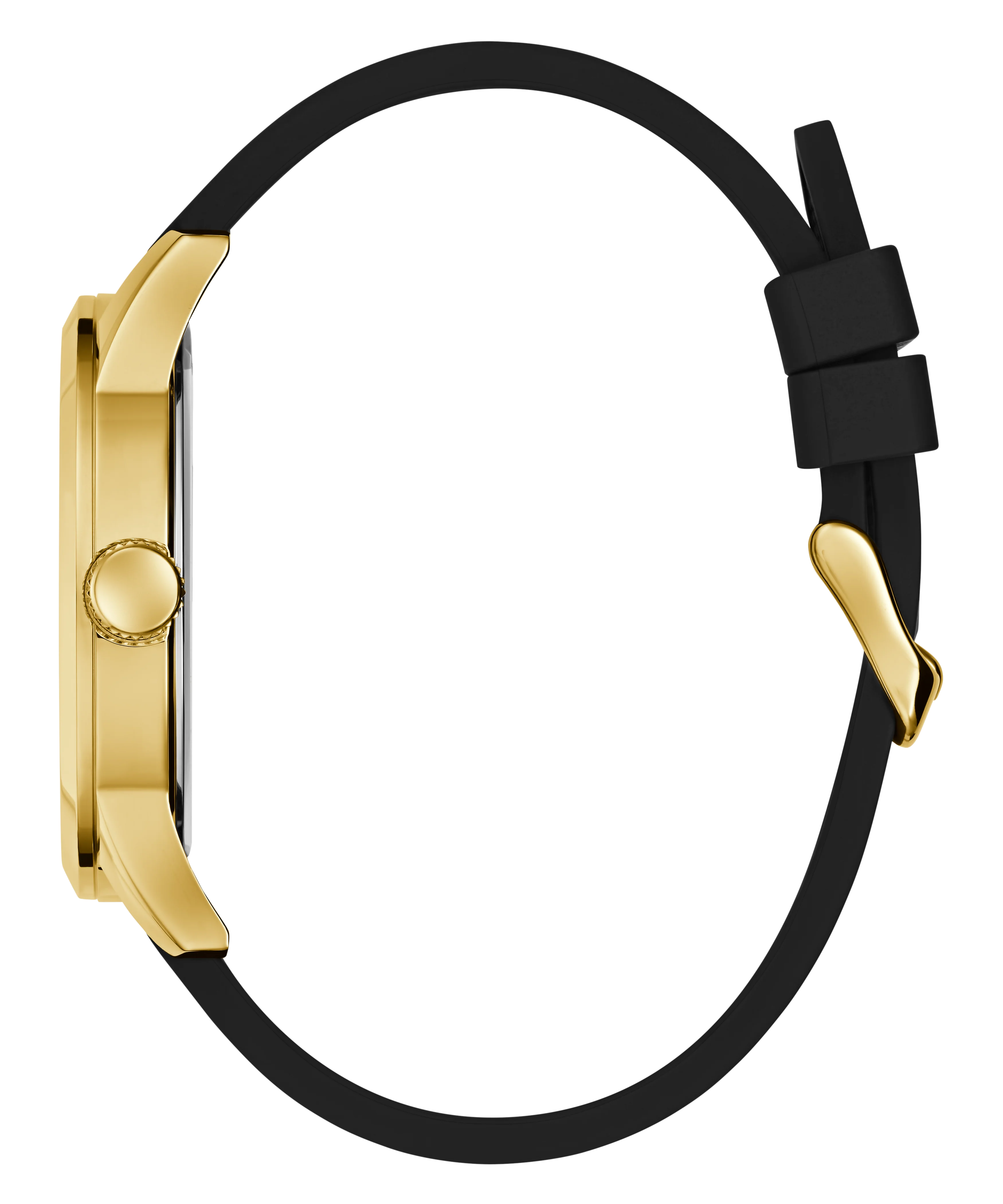 GUESS Mens Black Gold Tone Analog Watch - Image 8