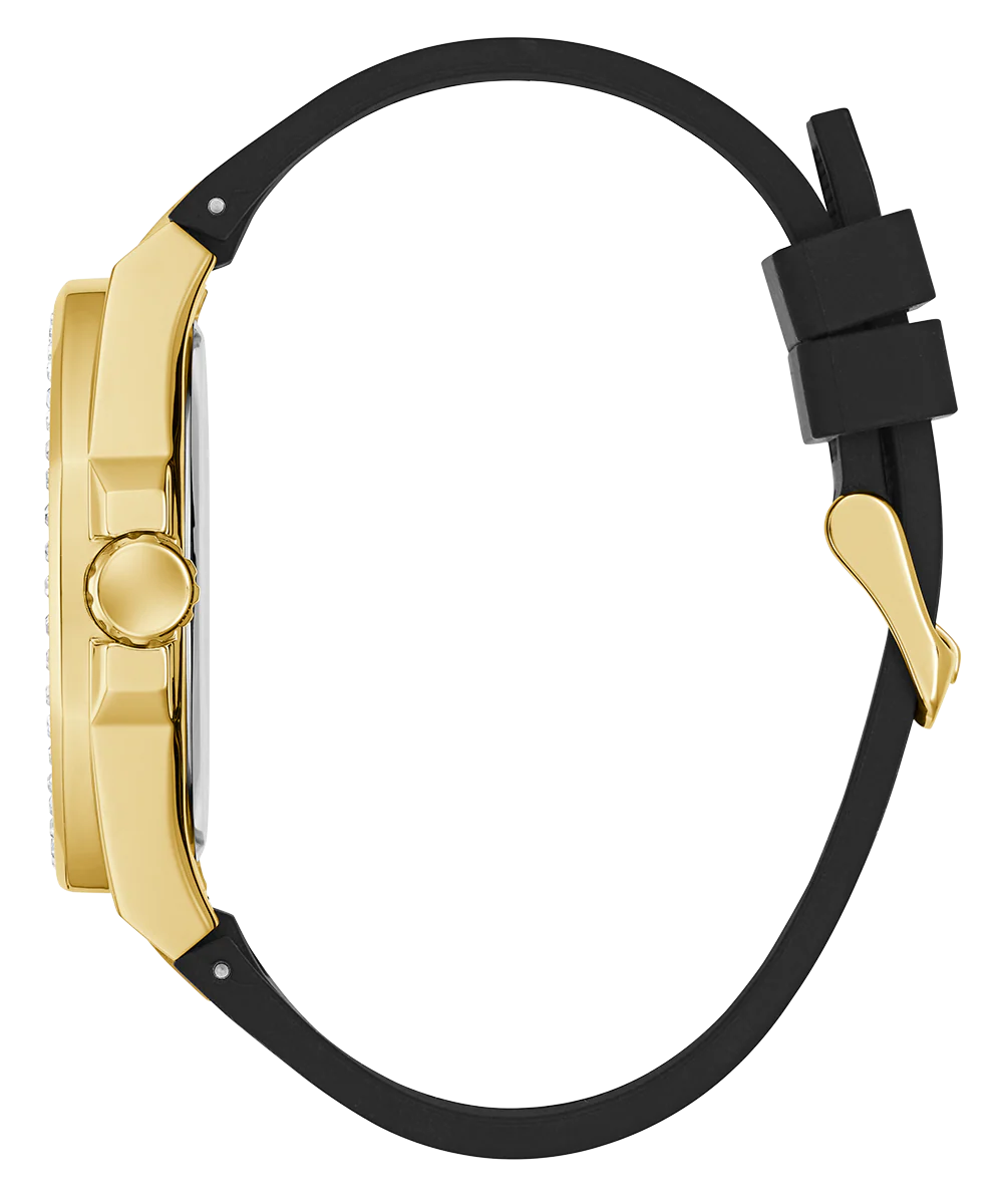 GUESS Mens Black Gold Tone Analog Watch - Image 8