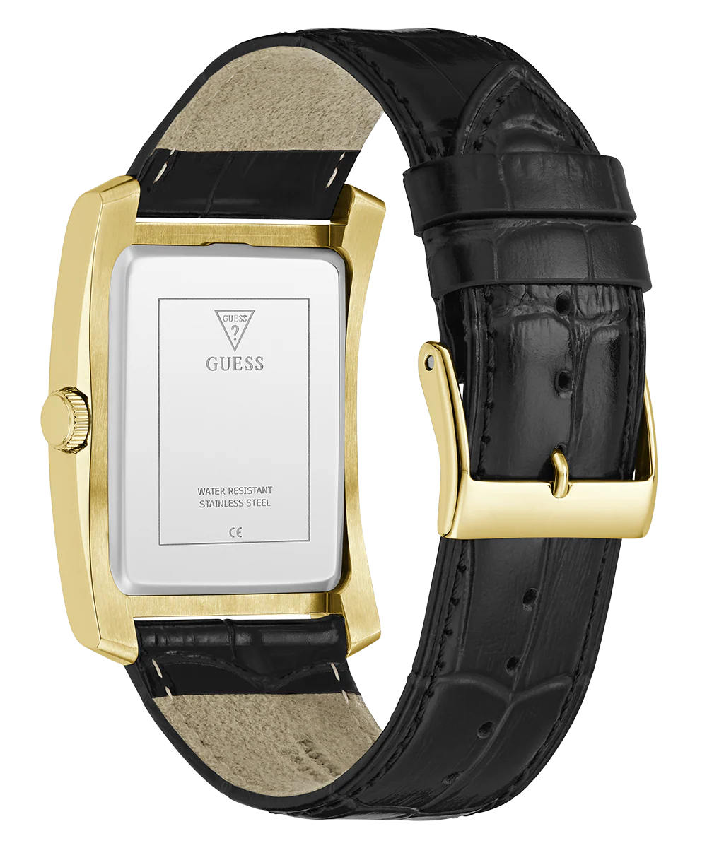 GUESS Mens Black Gold Tone Analog Watch - Image 7