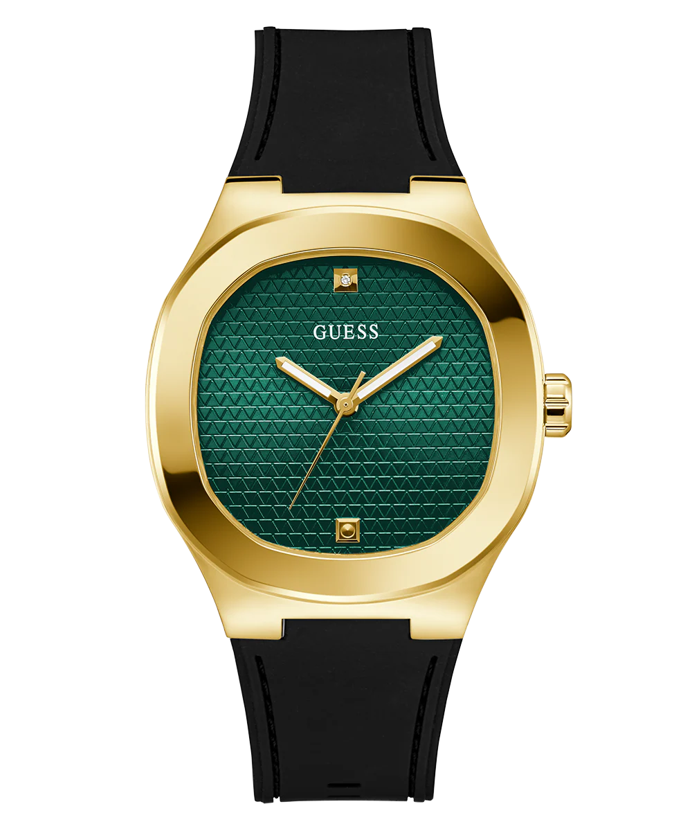 GUESS Mens Black Gold Tone Analog Watch - Image 6