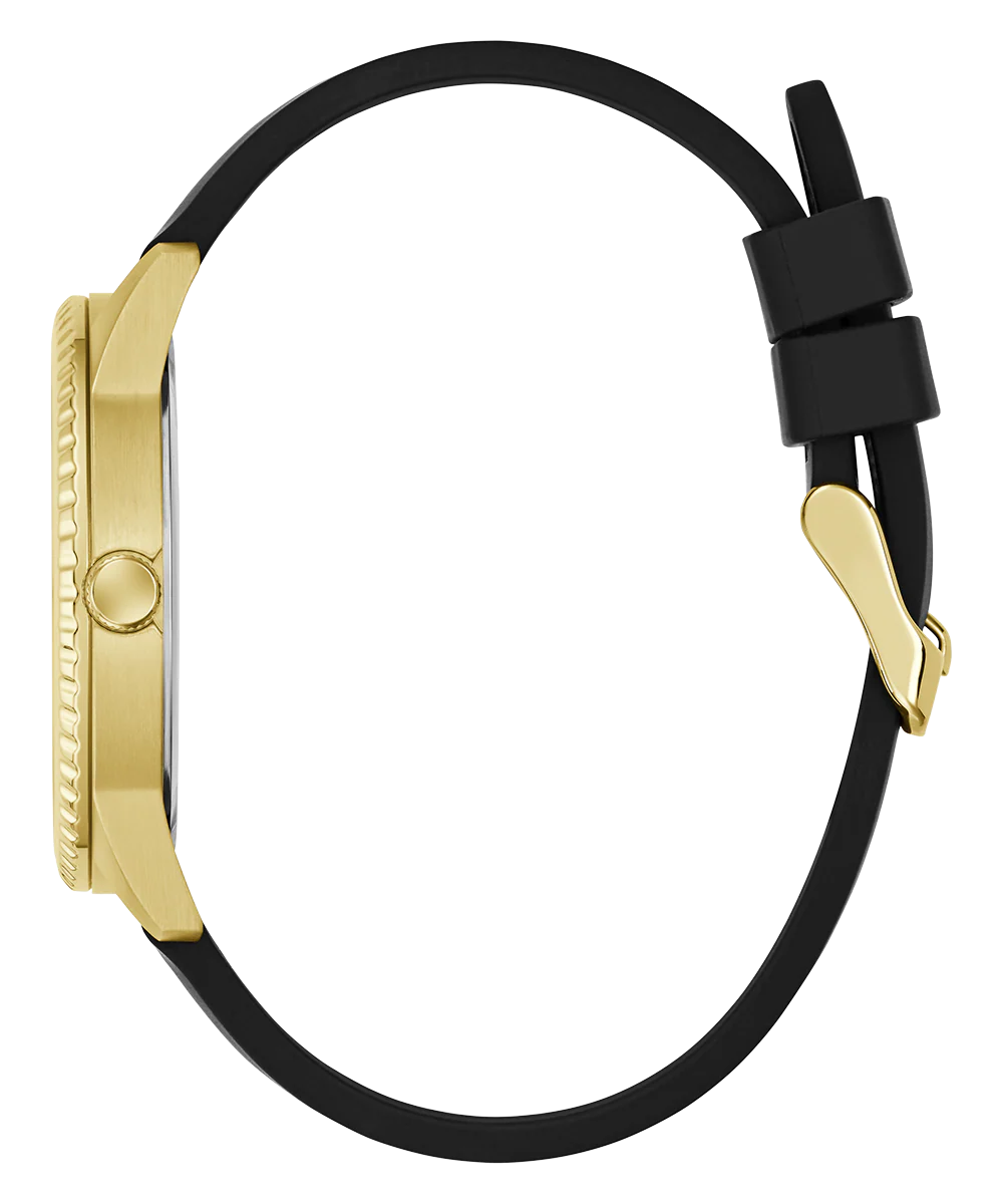 GUESS Mens Black Gold Tone Analog Watch - Image 8
