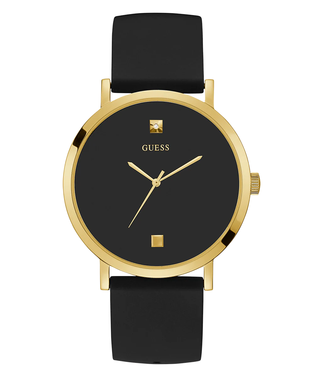 GUESS Mens Black Gold Tone Analog Watch - Image 3