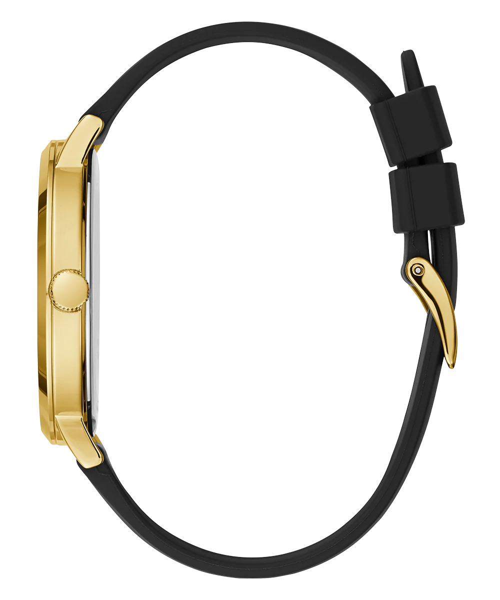 GUESS Mens Black Gold Tone Analog Watch - Image 4