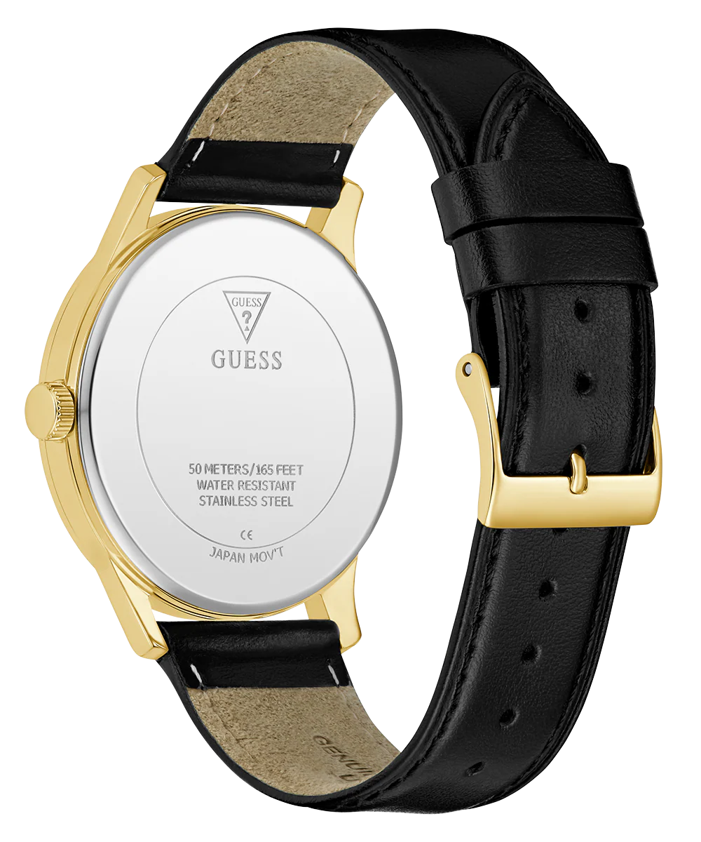 GUESS Mens Black Gold Tone Analog Watch - Image 2