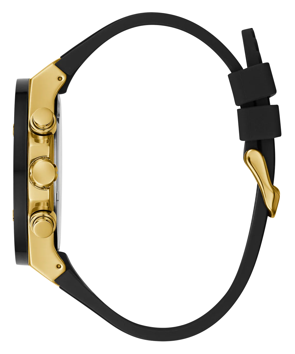 GUESS Mens Black Gold Tone Multi-function Watch - Image 4