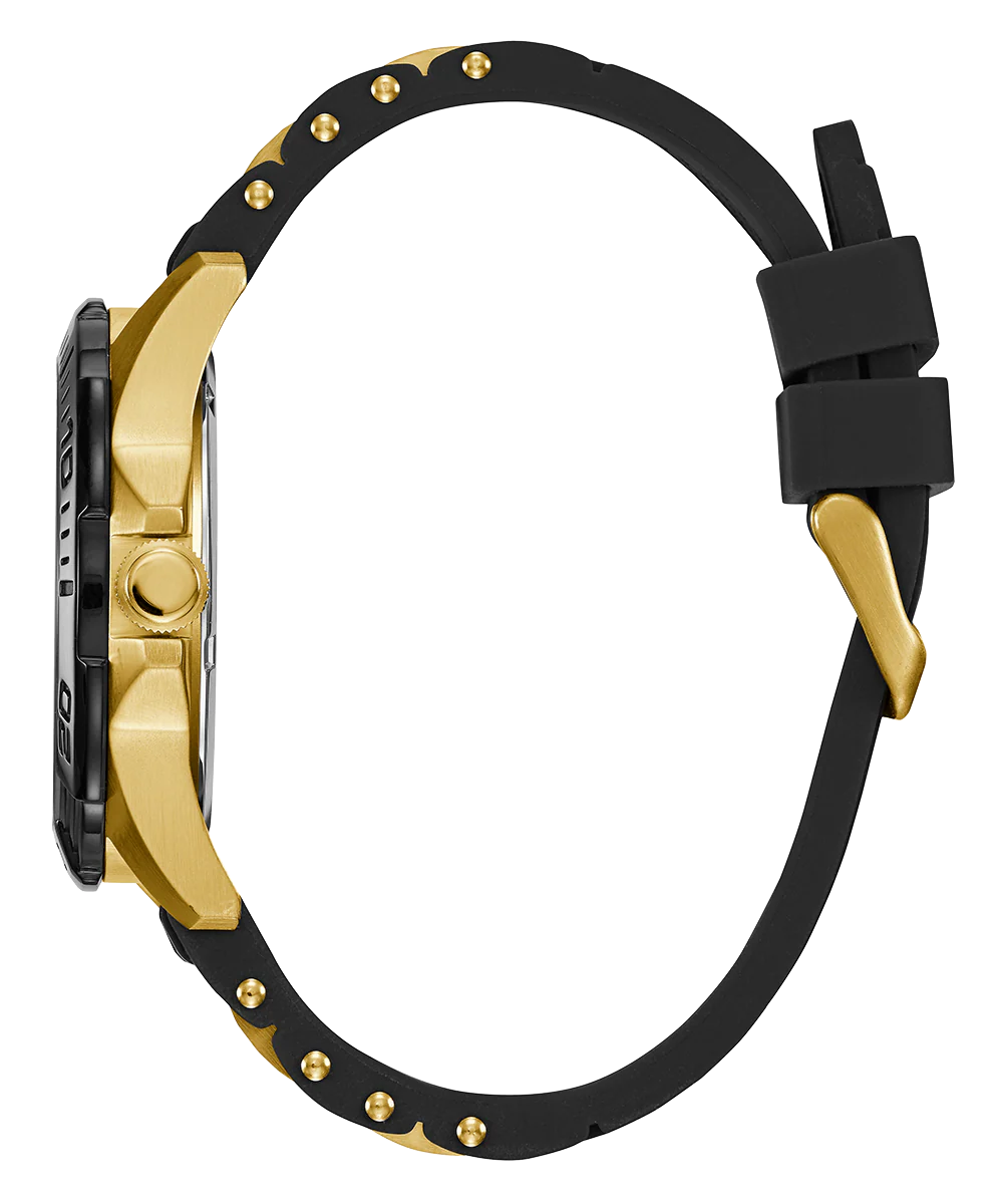 GUESS Mens Black Gold Tone Multi-function Watch - Image 2