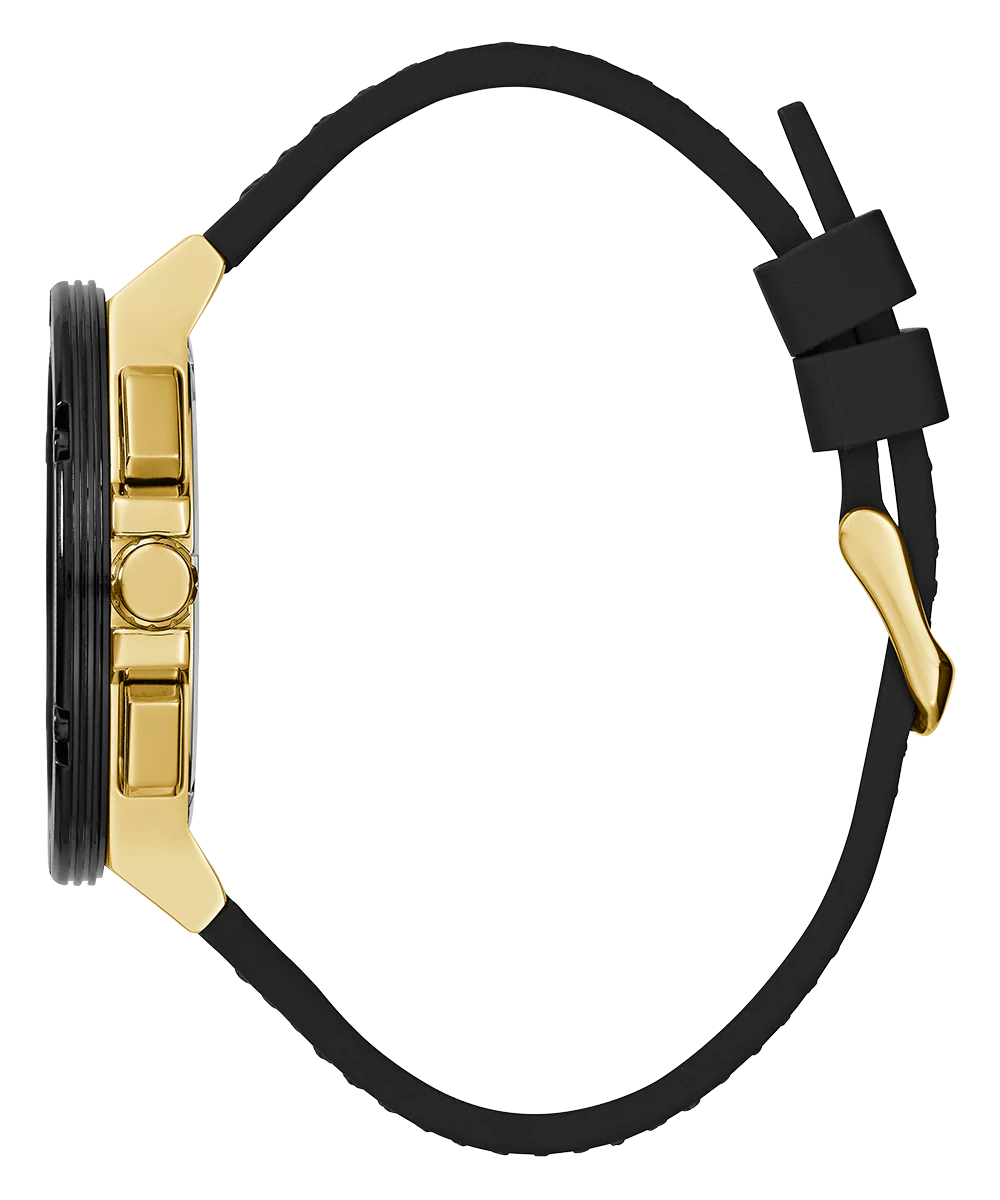 GUESS Mens Black Gold Tone Multi-function Watch - Image 4