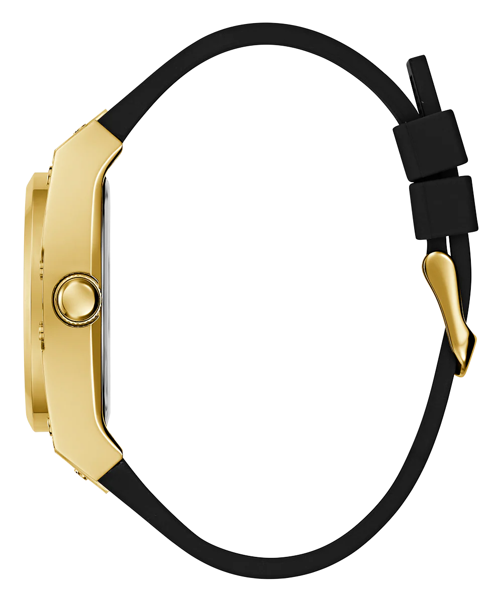 GUESS Mens Black Gold Tone Multi-function Watch - Image 4