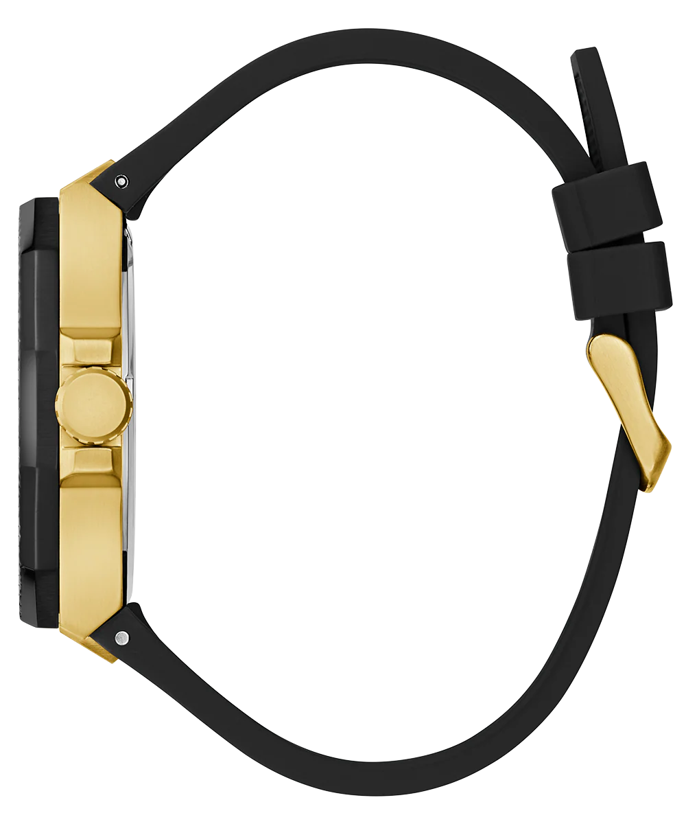 GUESS Mens Black Gold Tone Multi-function Watch - Image 5