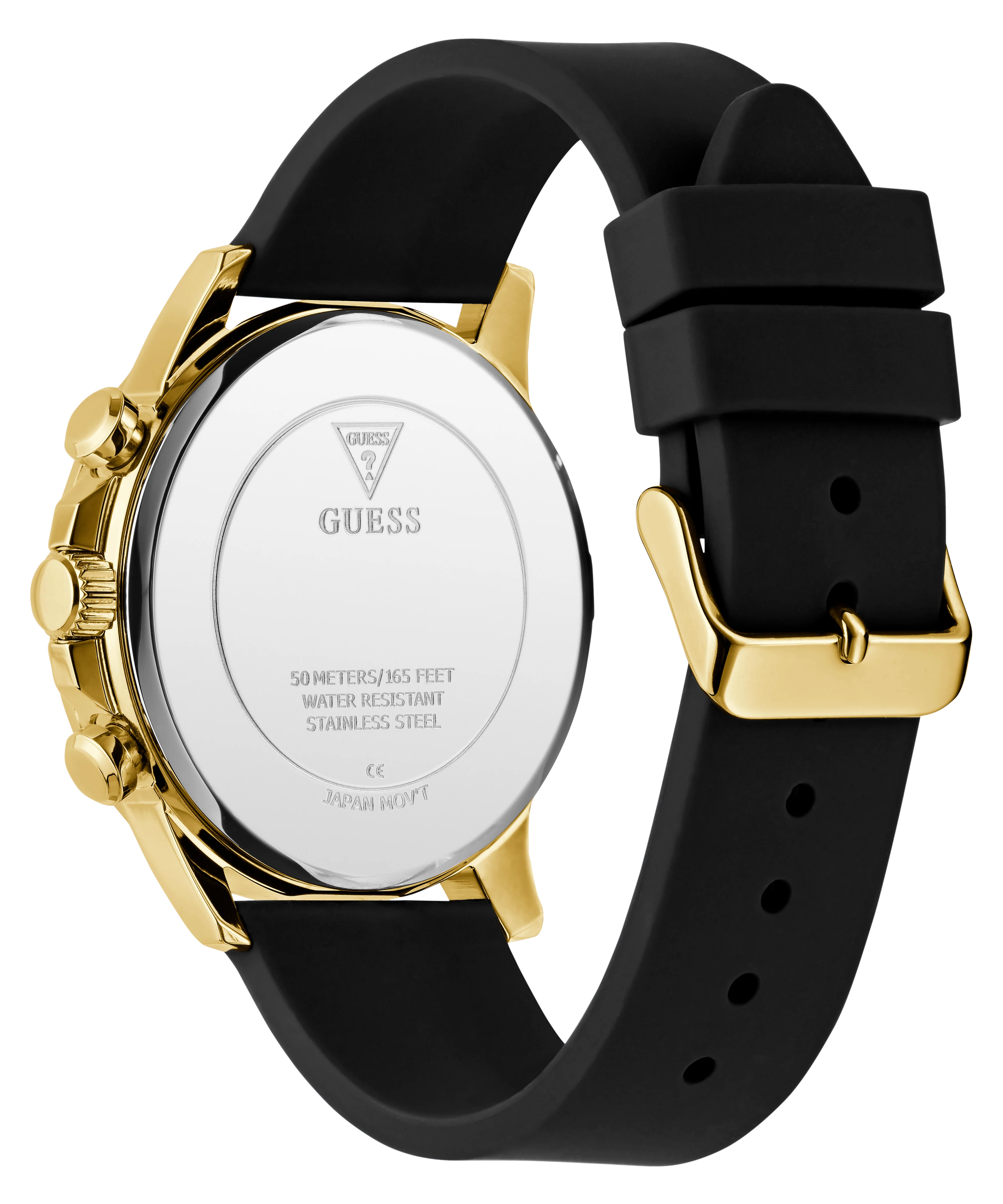 GUESS Mens Black Gold Tone Multi-function Watch - Image 8