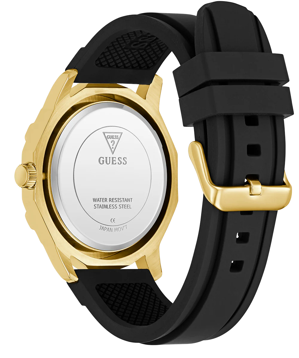 GUESS Mens Black Gold Tone Multi-function Watch - Image 7