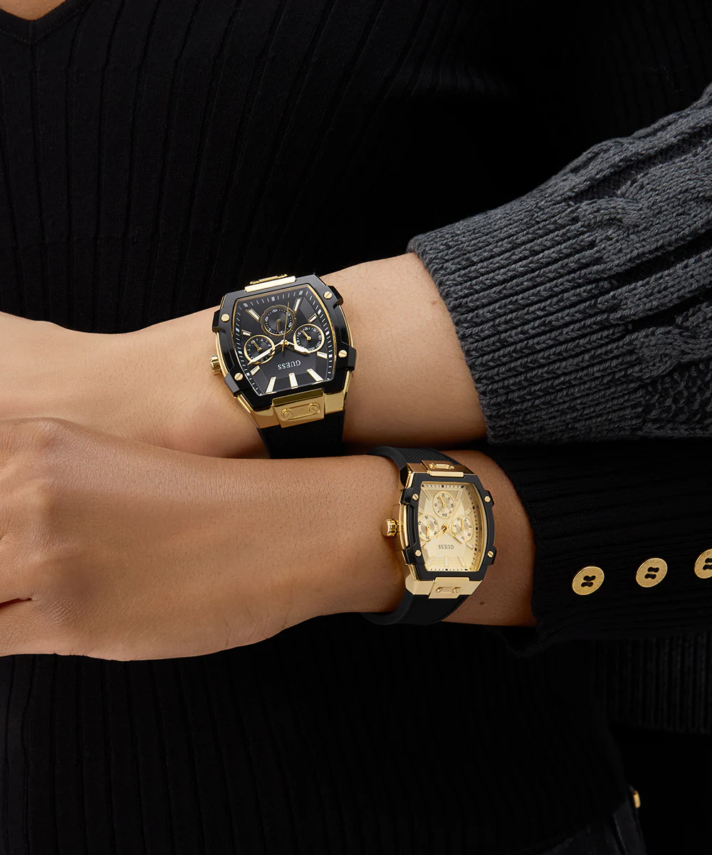 GUESS Mens Black Gold Tone Multi-function Watch - Image 11
