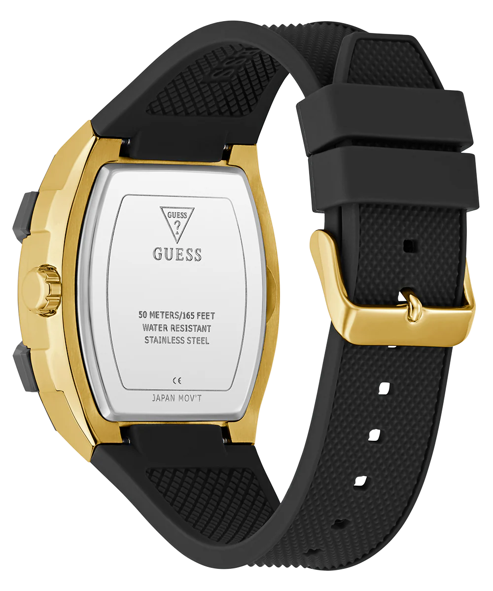 GUESS Mens Black Gold Tone Multi-function Watch - Image 8