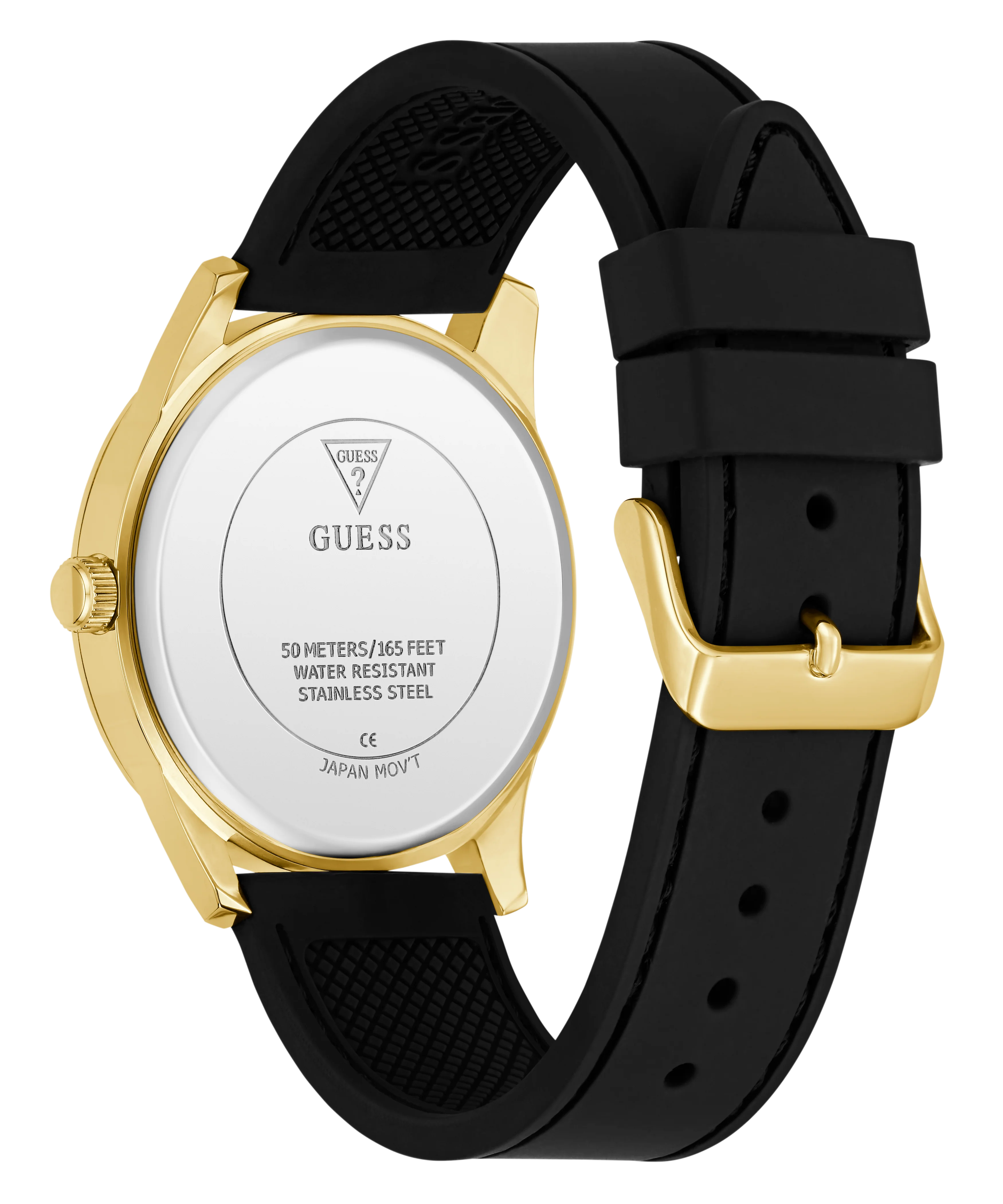 GUESS Mens Black Gold Tone Multi-function Watch - Image 8