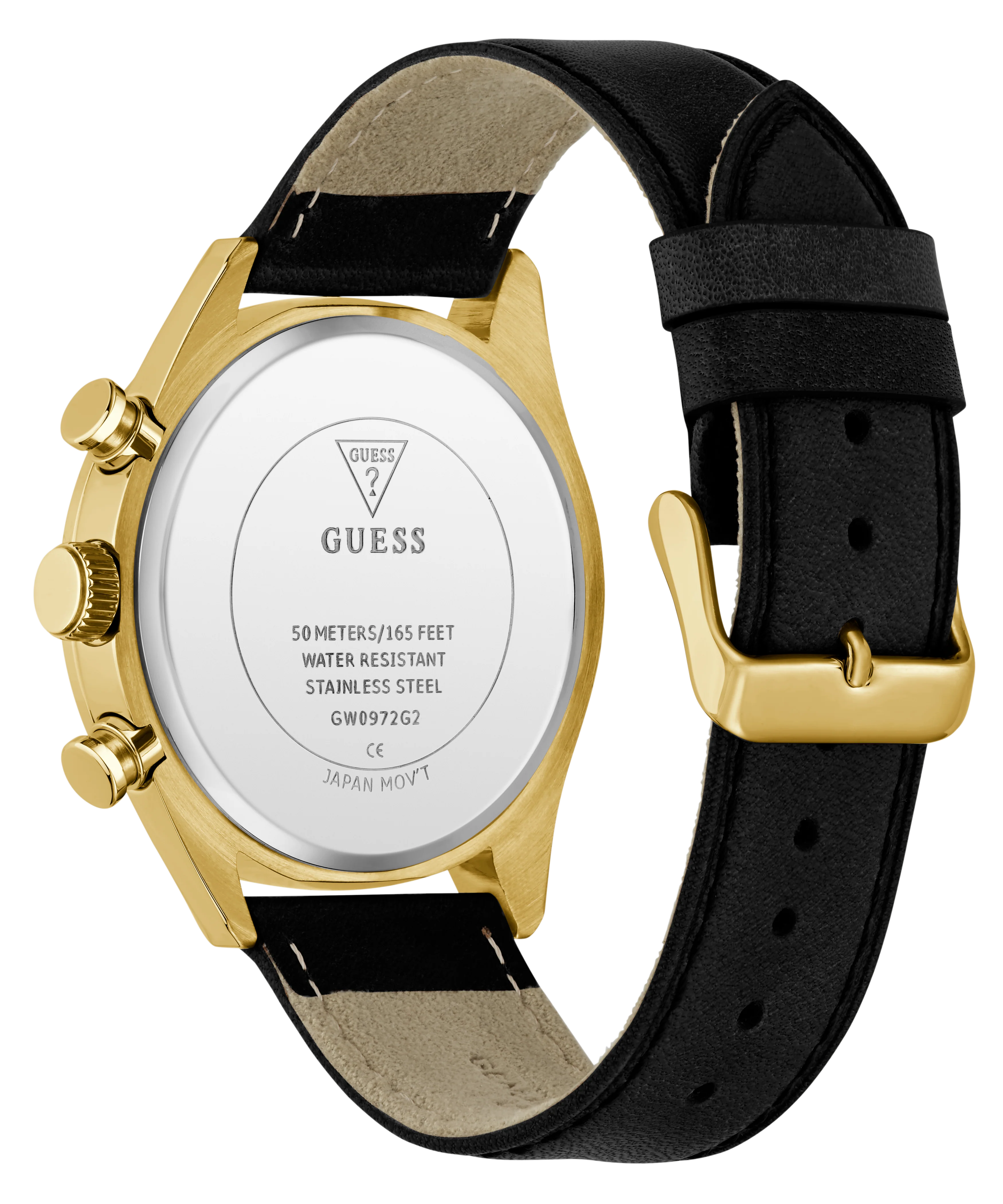 GUESS Mens Black Gold Tone Multi-function Watch - Image 4