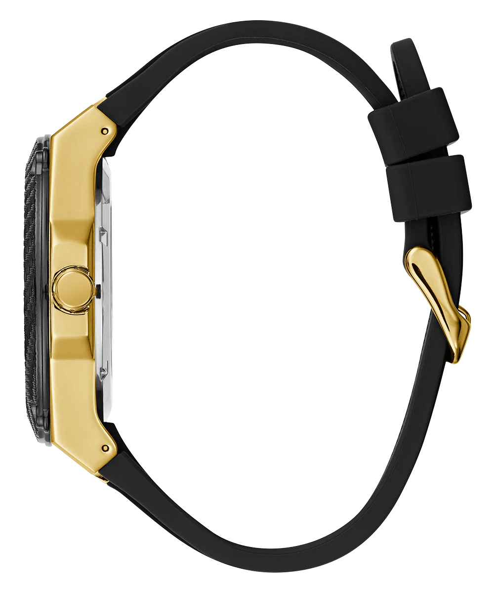 GUESS Mens Black Gold Tone Multi-function Watch - Image 8