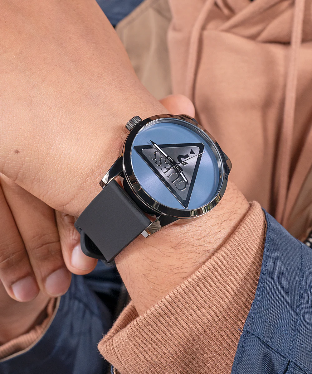 GUESS Mens Black Gunmetal Analog Watch - Image 3