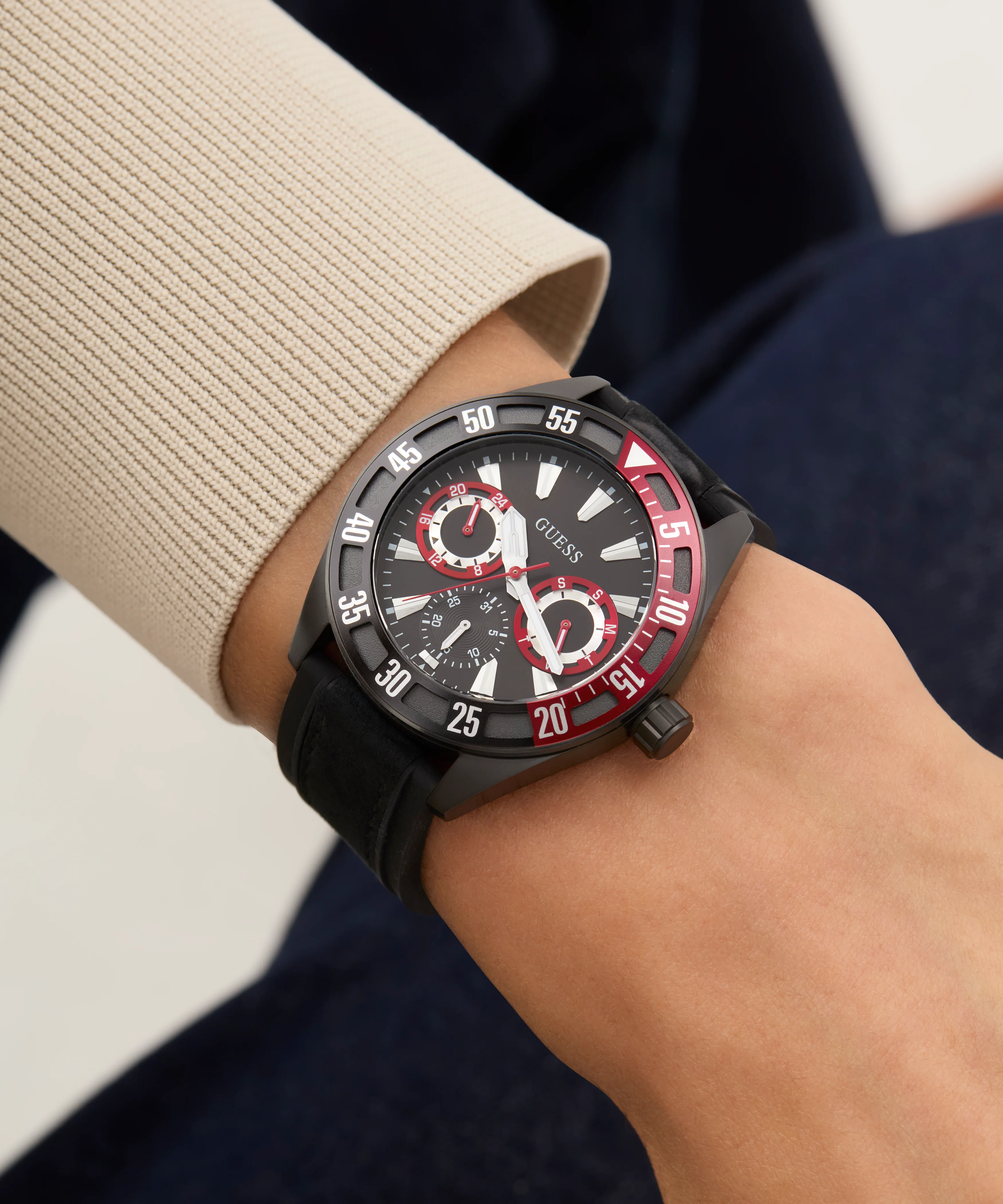 GUESS Mens Black Multi-function Watch - Image 5