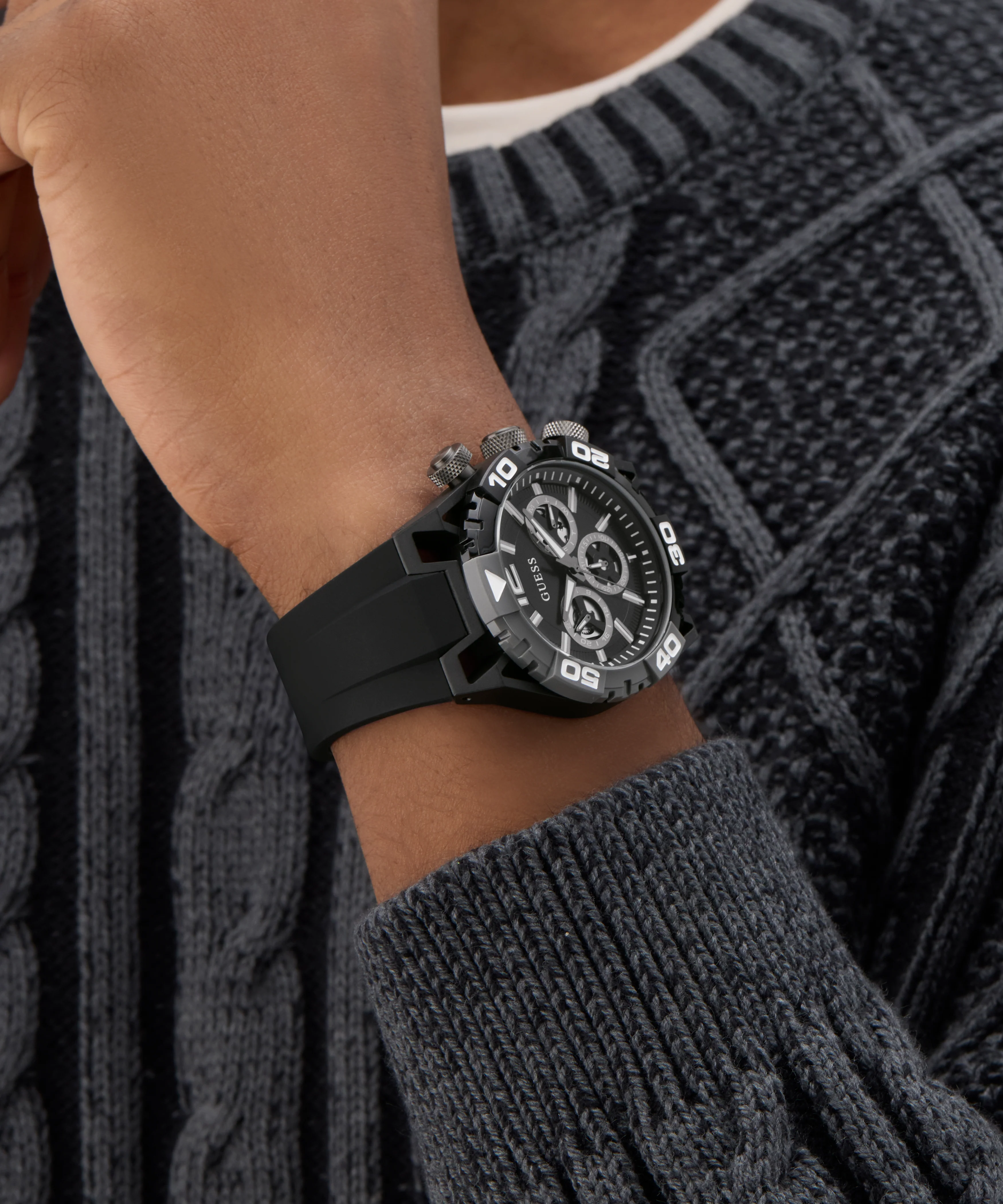 GUESS Mens Black Multi-function Watch - Image 5