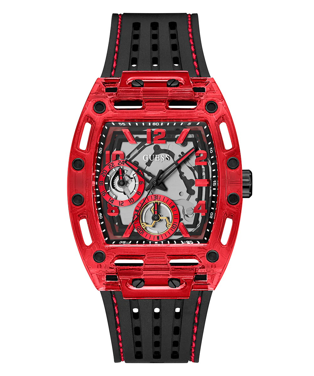 GUESS Mens Black Red Multi-function Watch - Image 6