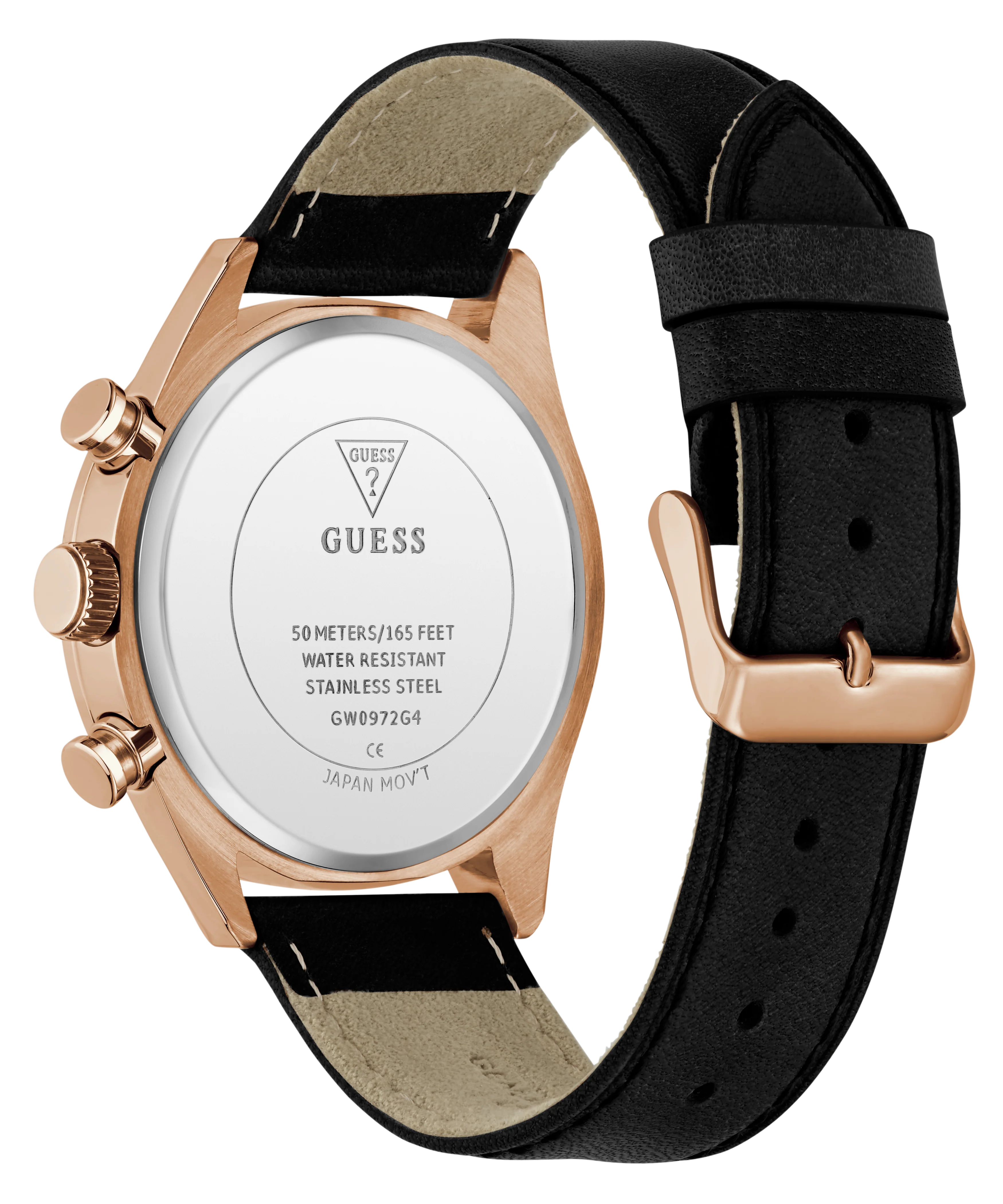 GUESS Mens Black Rose Gold Tone Multi-function Watch - Image 8
