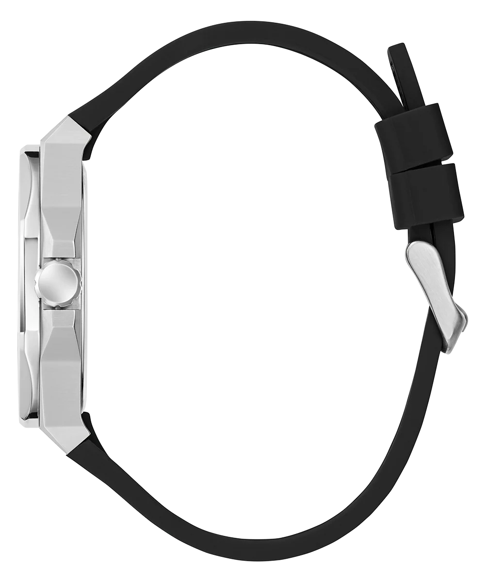 GUESS Mens Black Silver Tone Analog Watch - Image 8