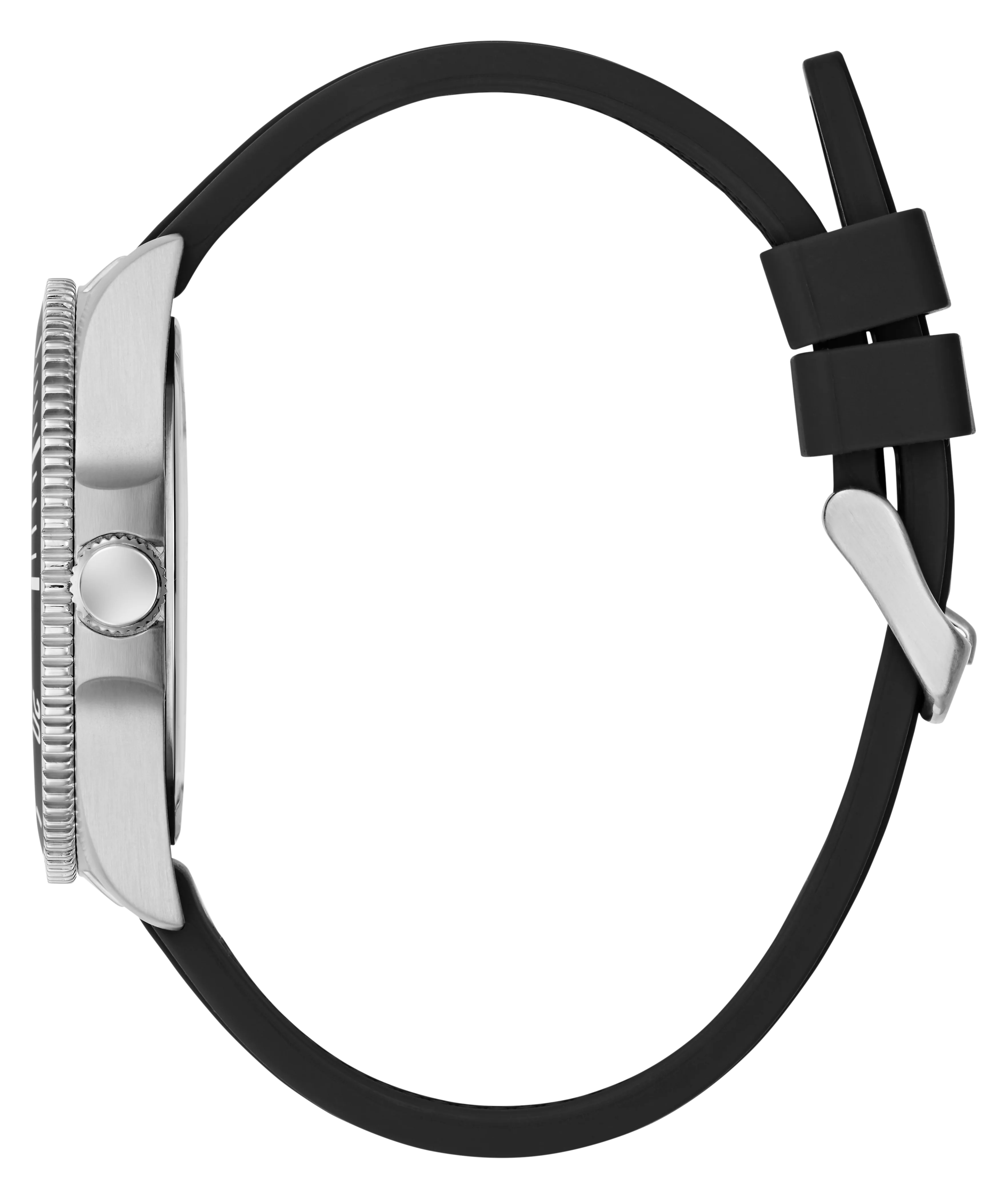 GUESS Mens Black Silver Tone Analog Watch - Image 8