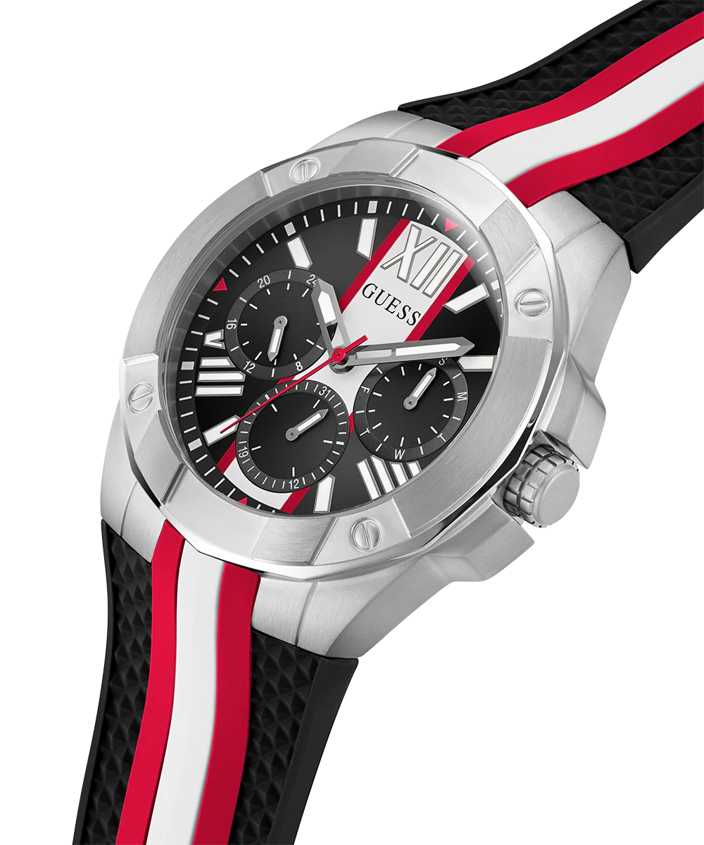 GUESS Mens Black Silver Tone Multi-function Watch - Image 2