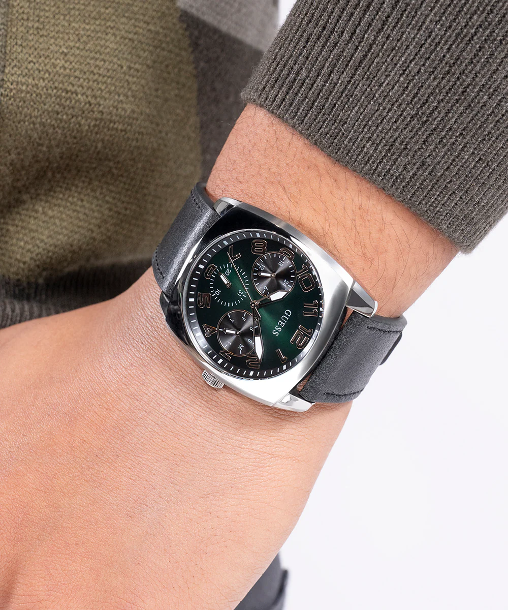 GUESS Mens Black Silver Tone Multi-function Watch - Image 6