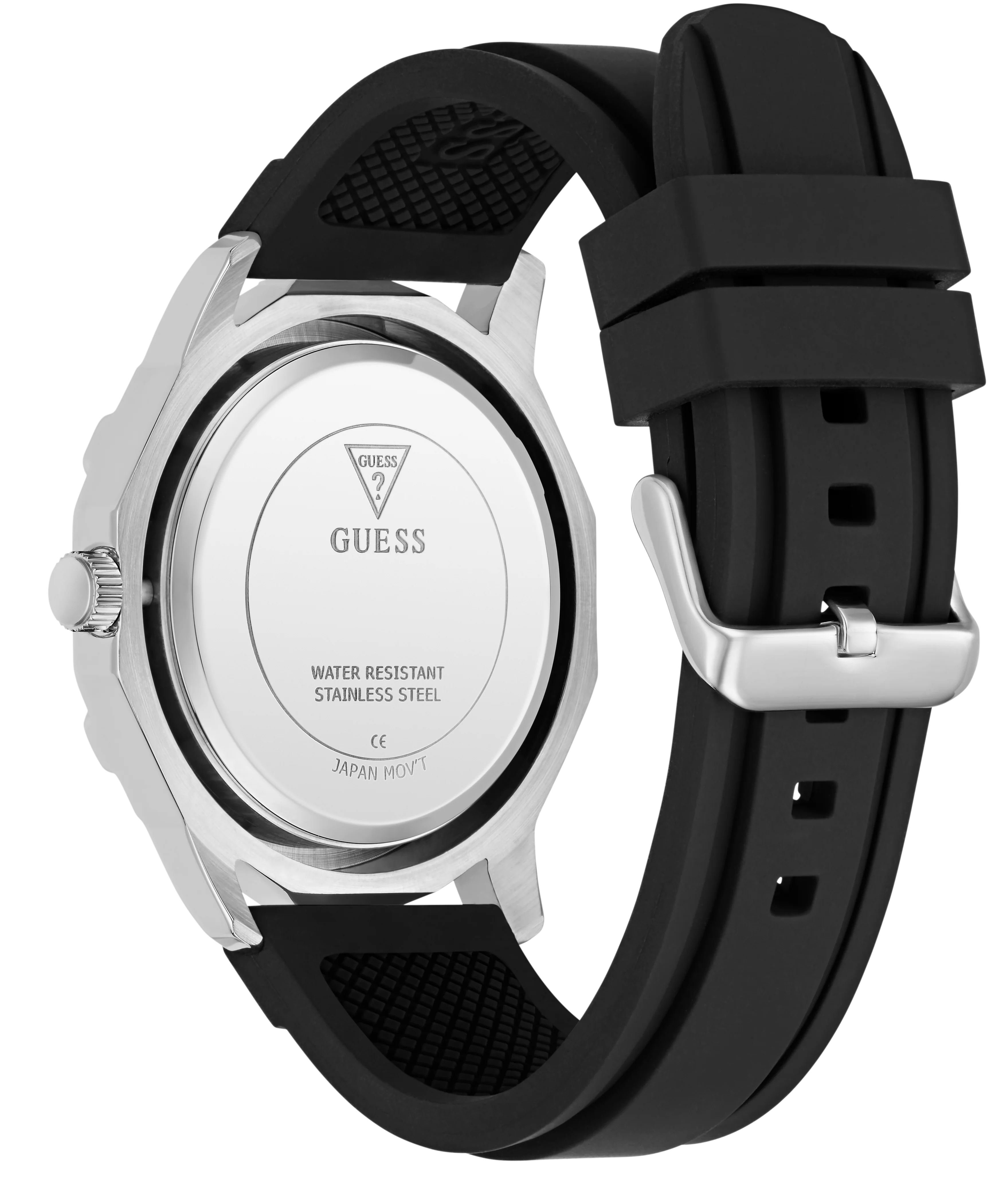 GUESS Mens Black Silver Tone Multi-function Watch - Image 4