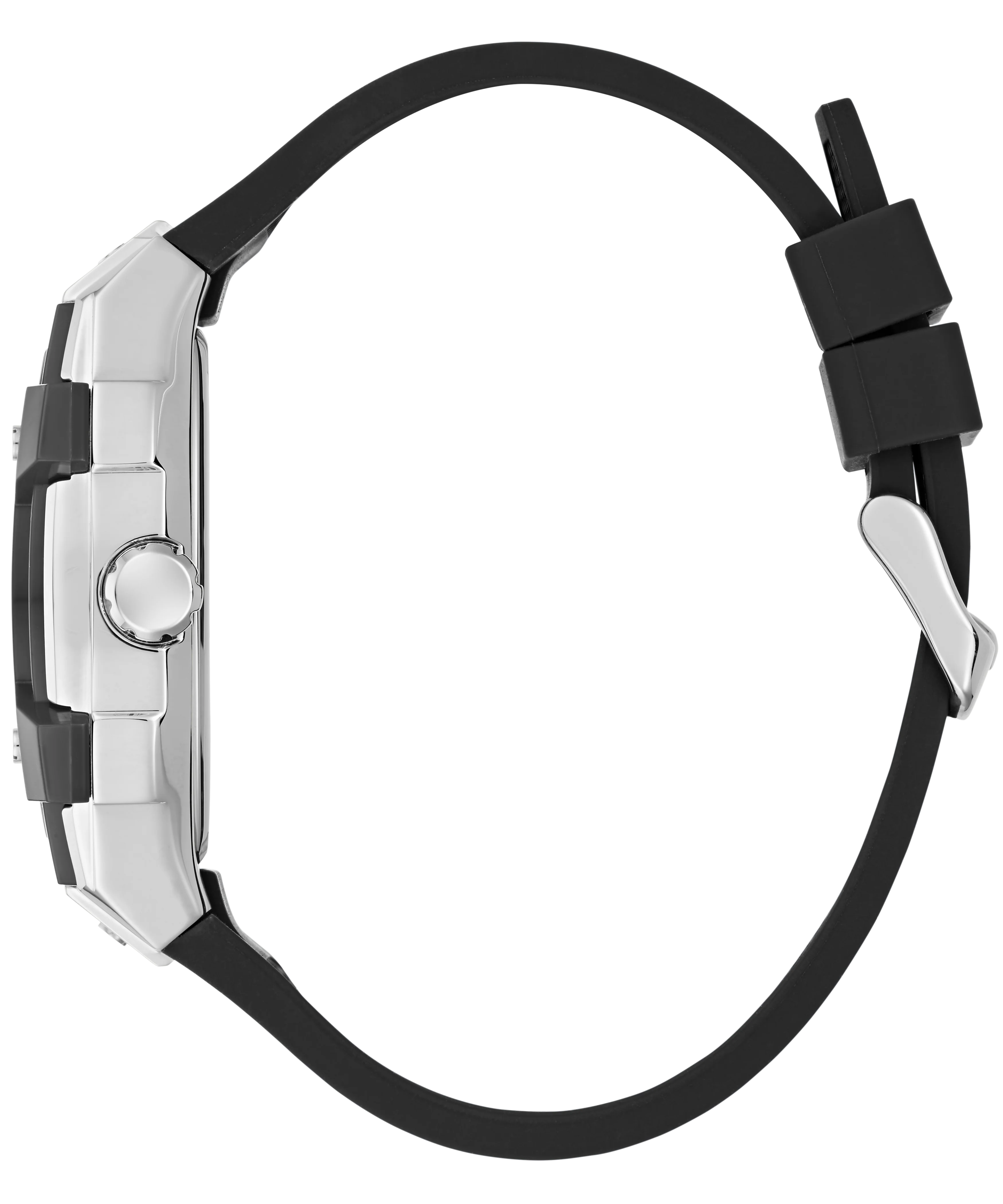 GUESS Mens Black Silver Tone Multifunction Watch - Image 8