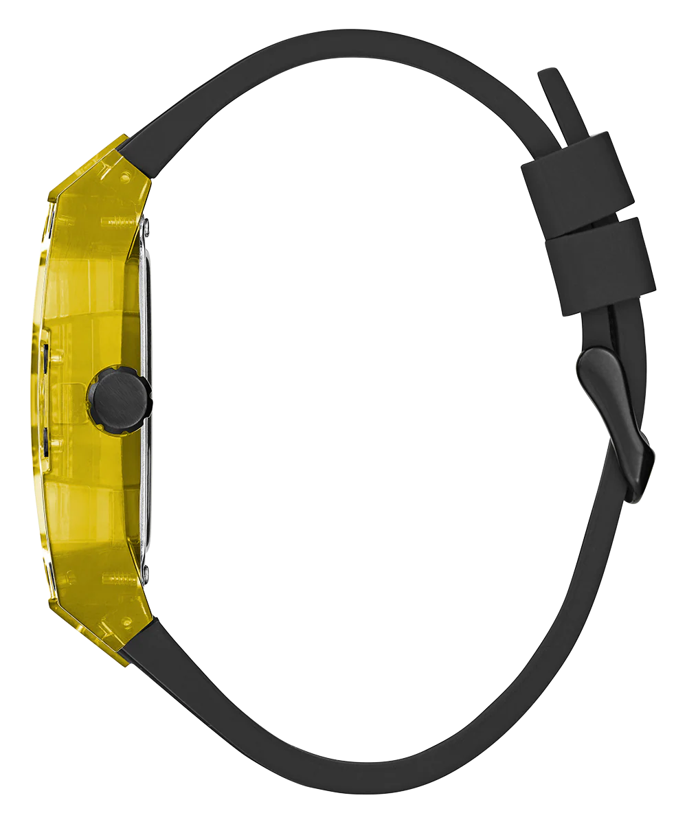 GUESS Mens Black Yellow Multi-function Watch - Image 4
