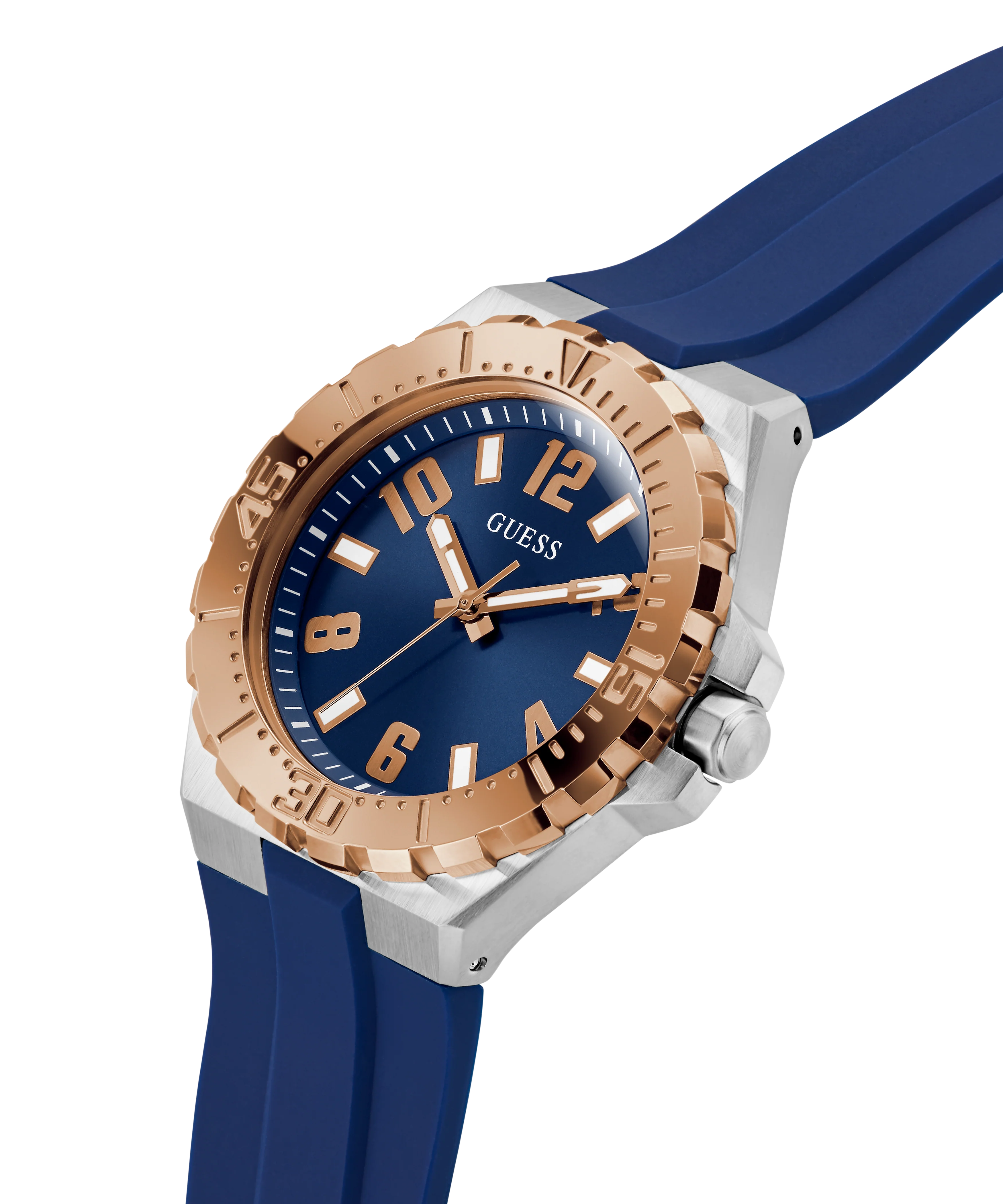 GUESS Mens Blue 2-Tone Analog Watch - Image 2