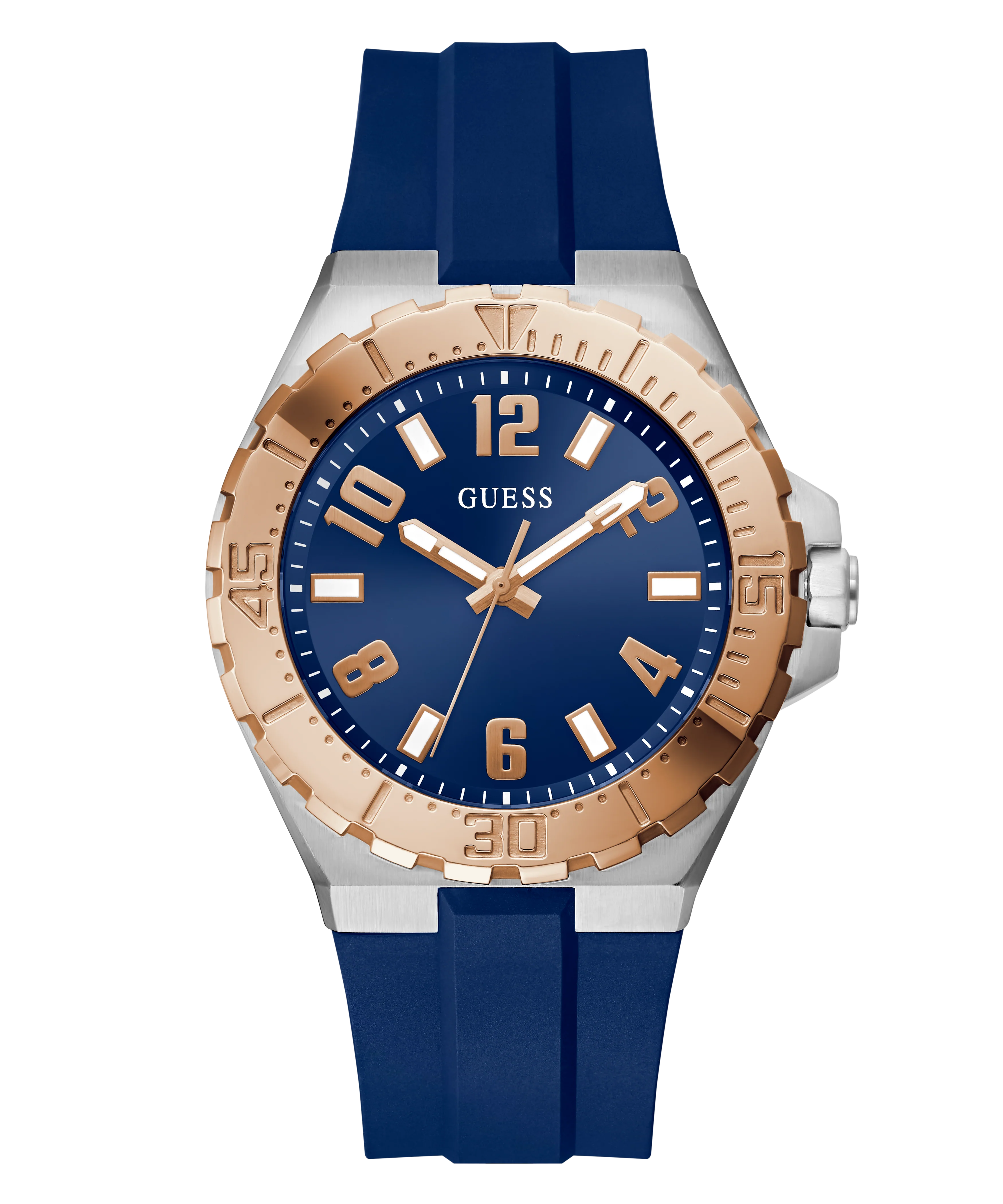 GUESS Mens Blue 2-Tone Analog Watch - Image 4