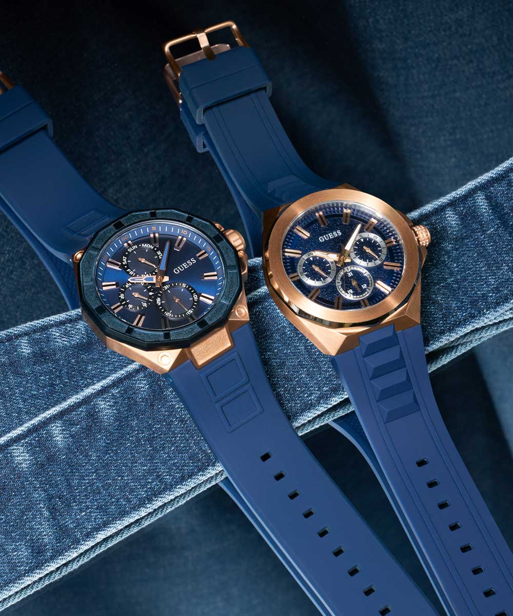 GUESS Mens Blue 2-Tone Multi-function Watch - Image 2