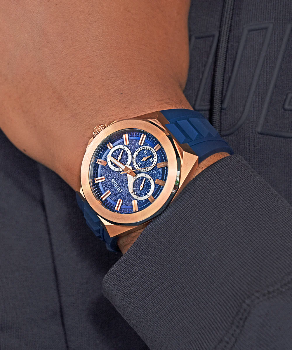 GUESS Mens Blue 2-Tone Multi-function Watch - Image 4