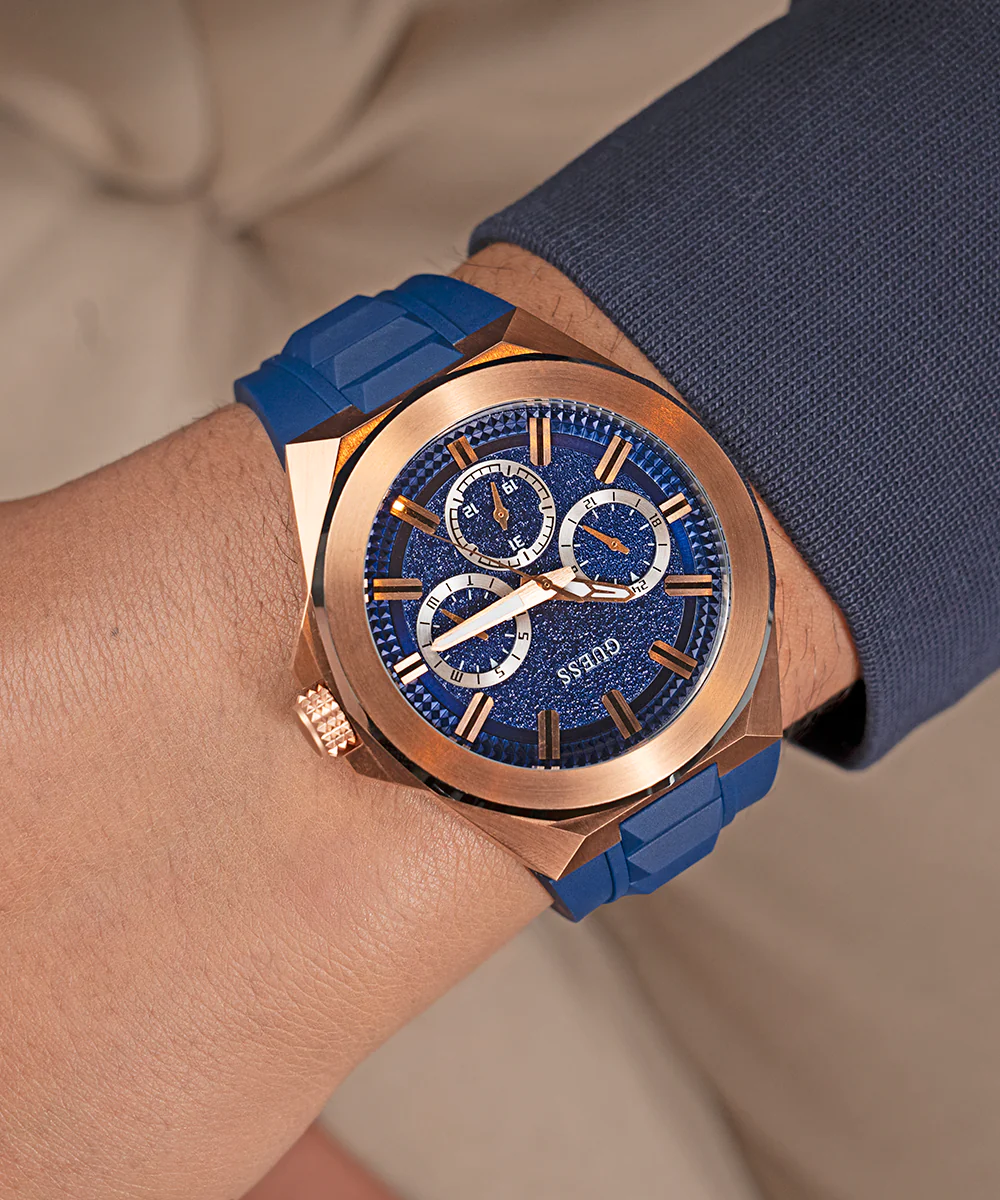 GUESS Mens Blue 2-Tone Multi-function Watch - Image 5