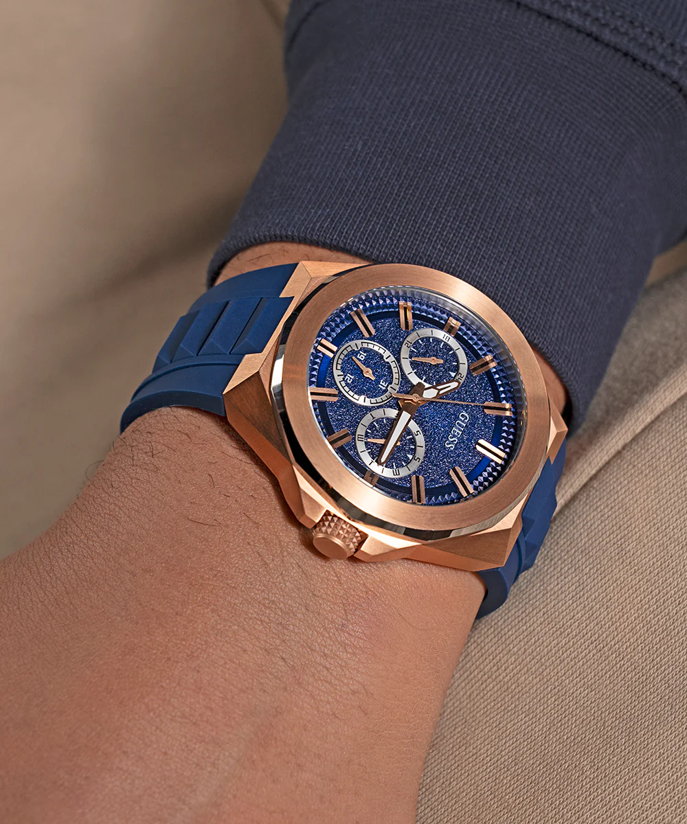 GUESS Mens Blue 2-Tone Multi-function Watch - Image 7