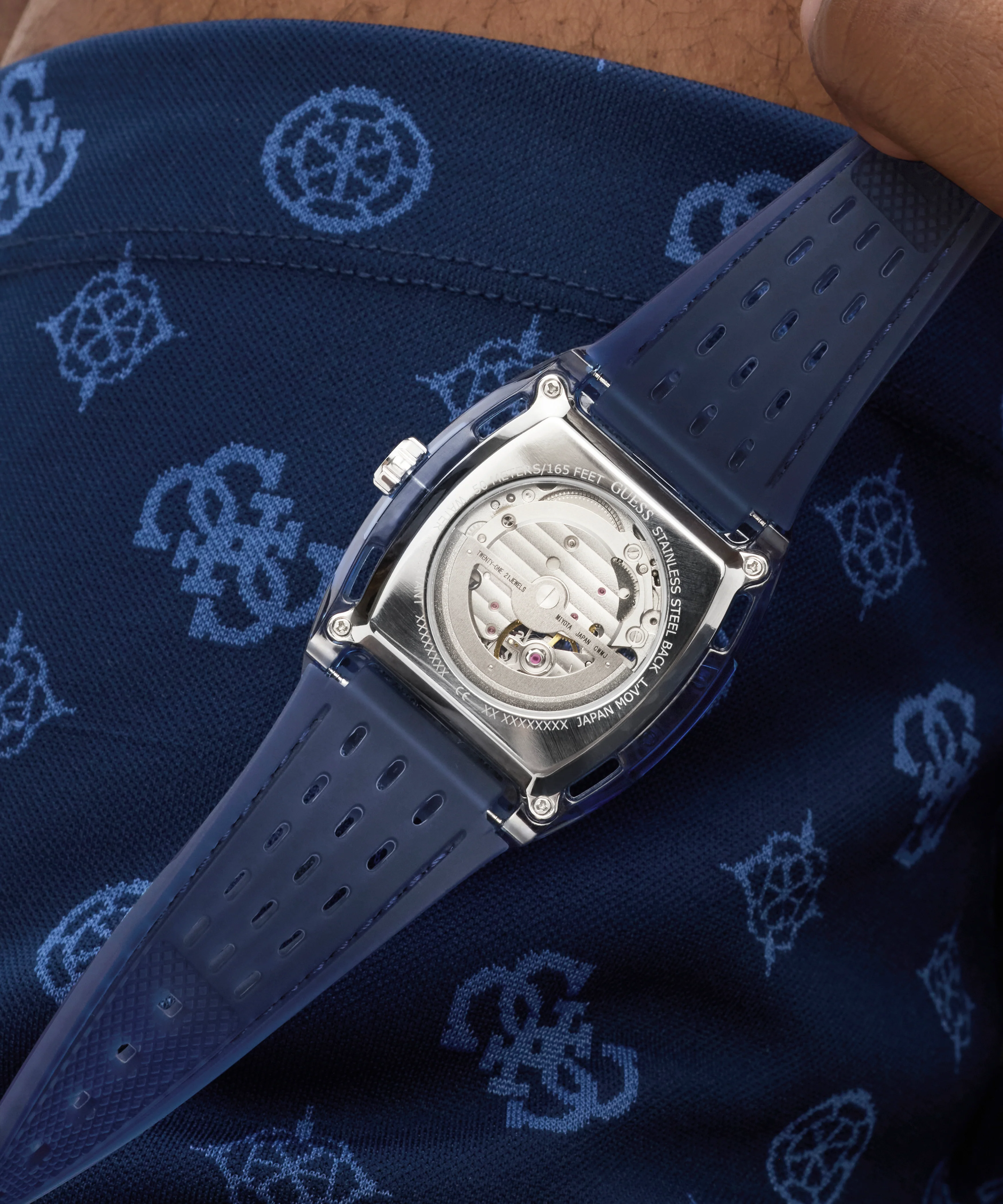 GUESS Mens Blue Analog Watch - Image 5