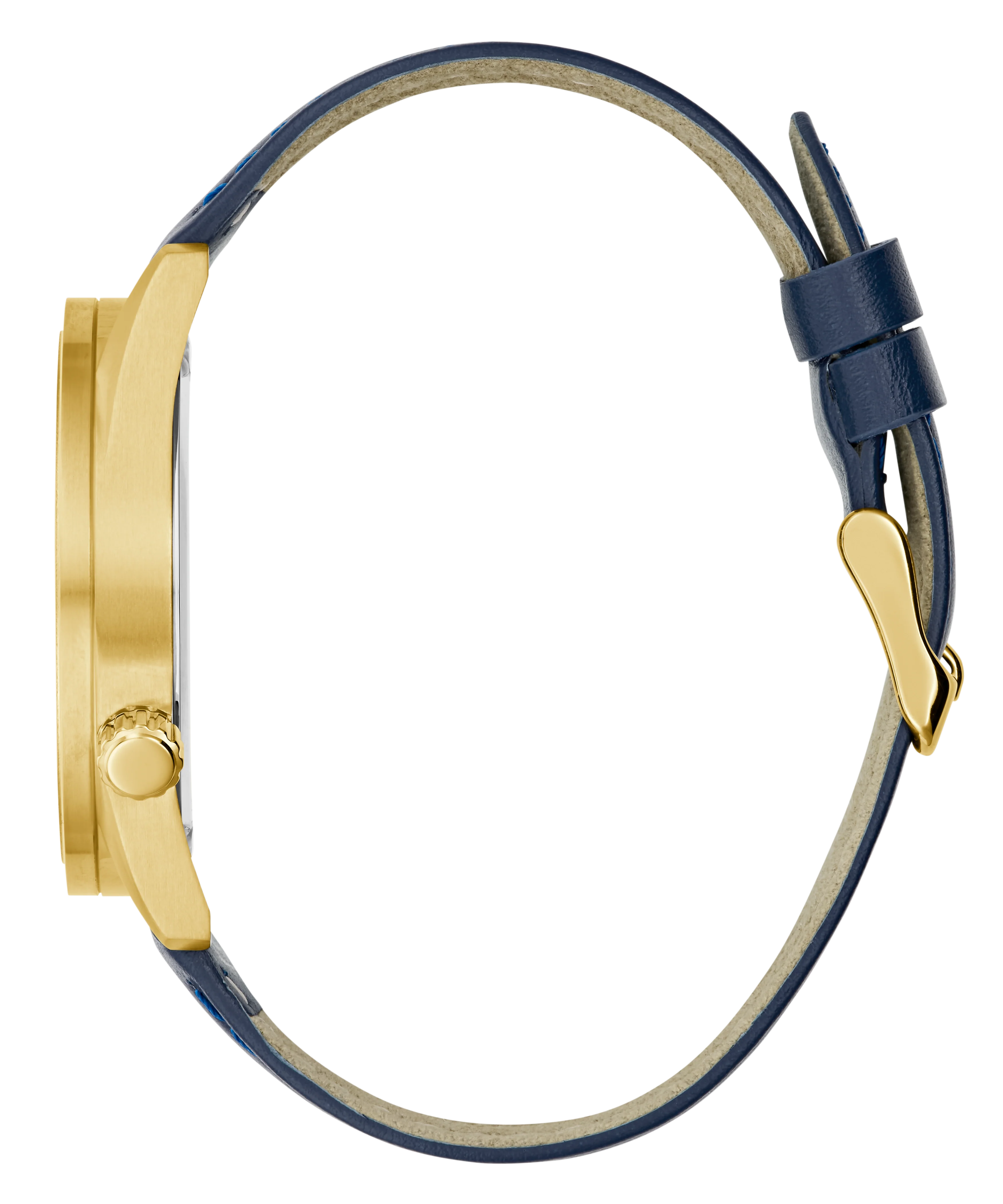 GUESS Mens Blue Gold Tone Analog Watch - Image 5