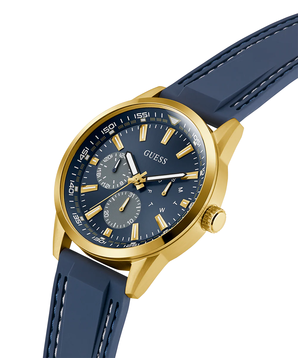 GUESS Mens Blue Gold Tone Multi-function Watch - Image 3
