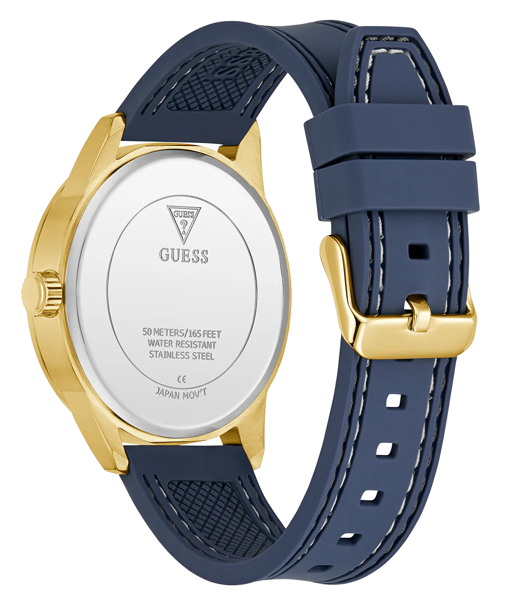 GUESS Mens Blue Gold Tone Multi-function Watch - Image 7