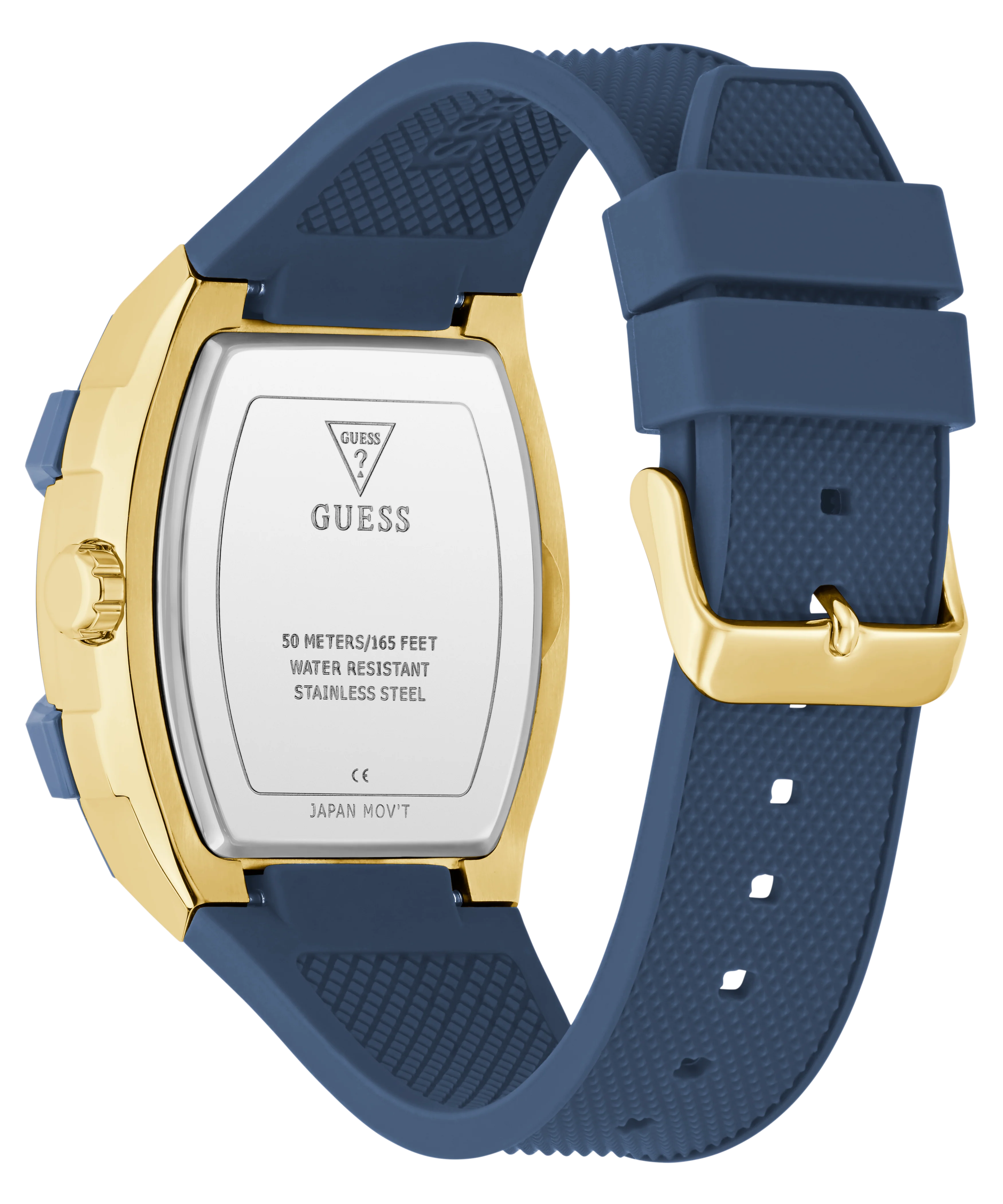 GUESS Mens Blue Gold Tone Multifunction Watch - Image 4