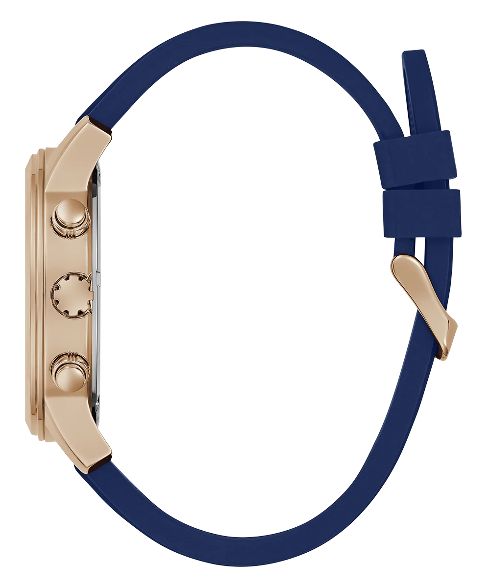 GUESS Mens Blue Rose Gold Tone Multi-function Watch - Image 4