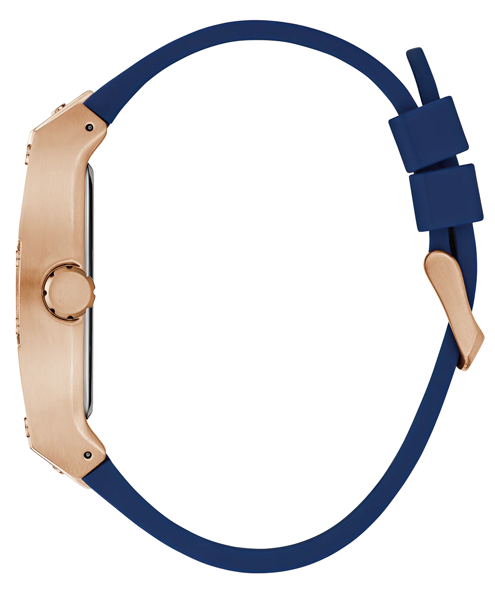 GUESS Mens Blue Rose Gold Tone Multi-function Watch - Image 7