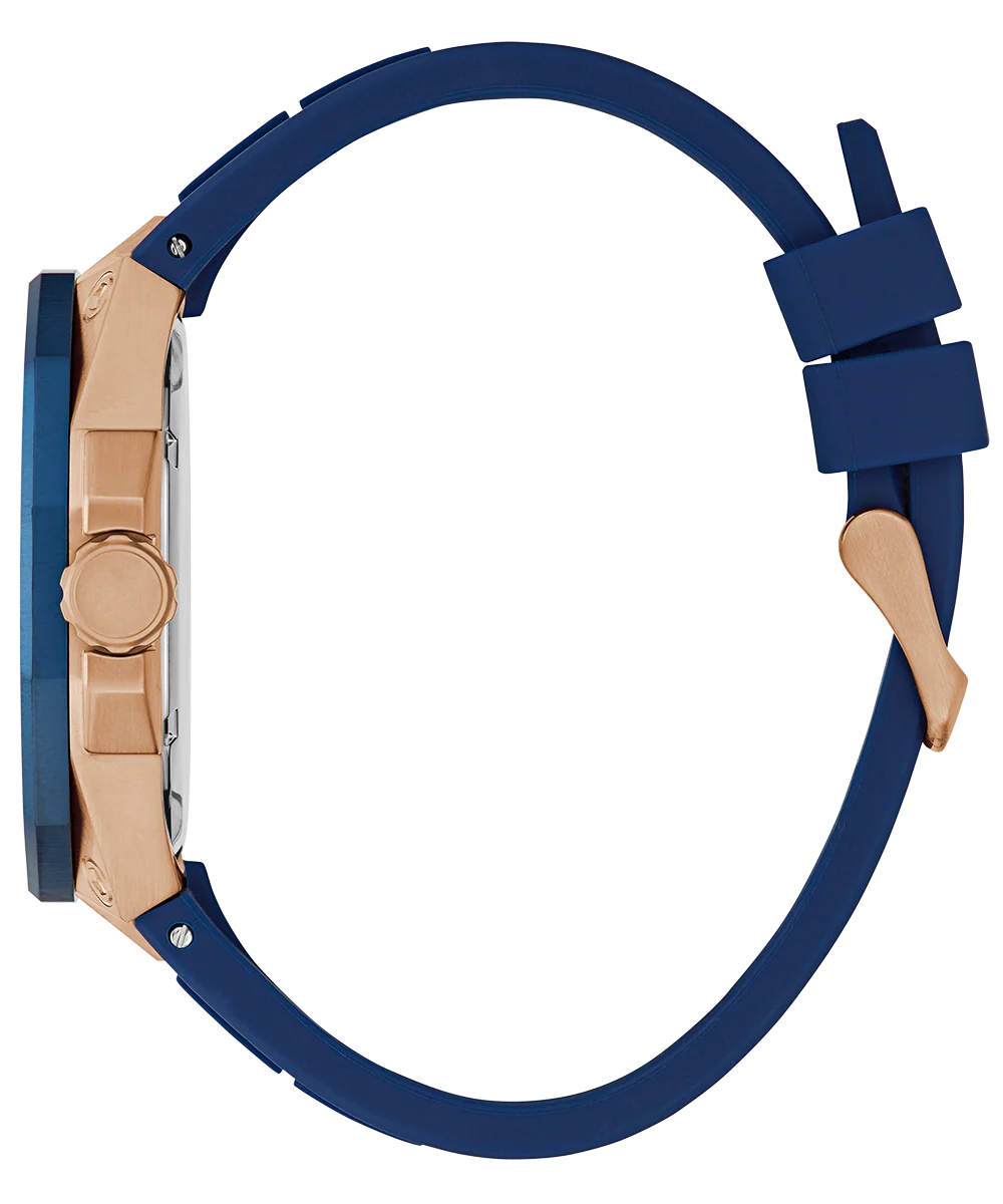 GUESS Mens Blue Rose Gold Tone Multi-function Watch - Image 10